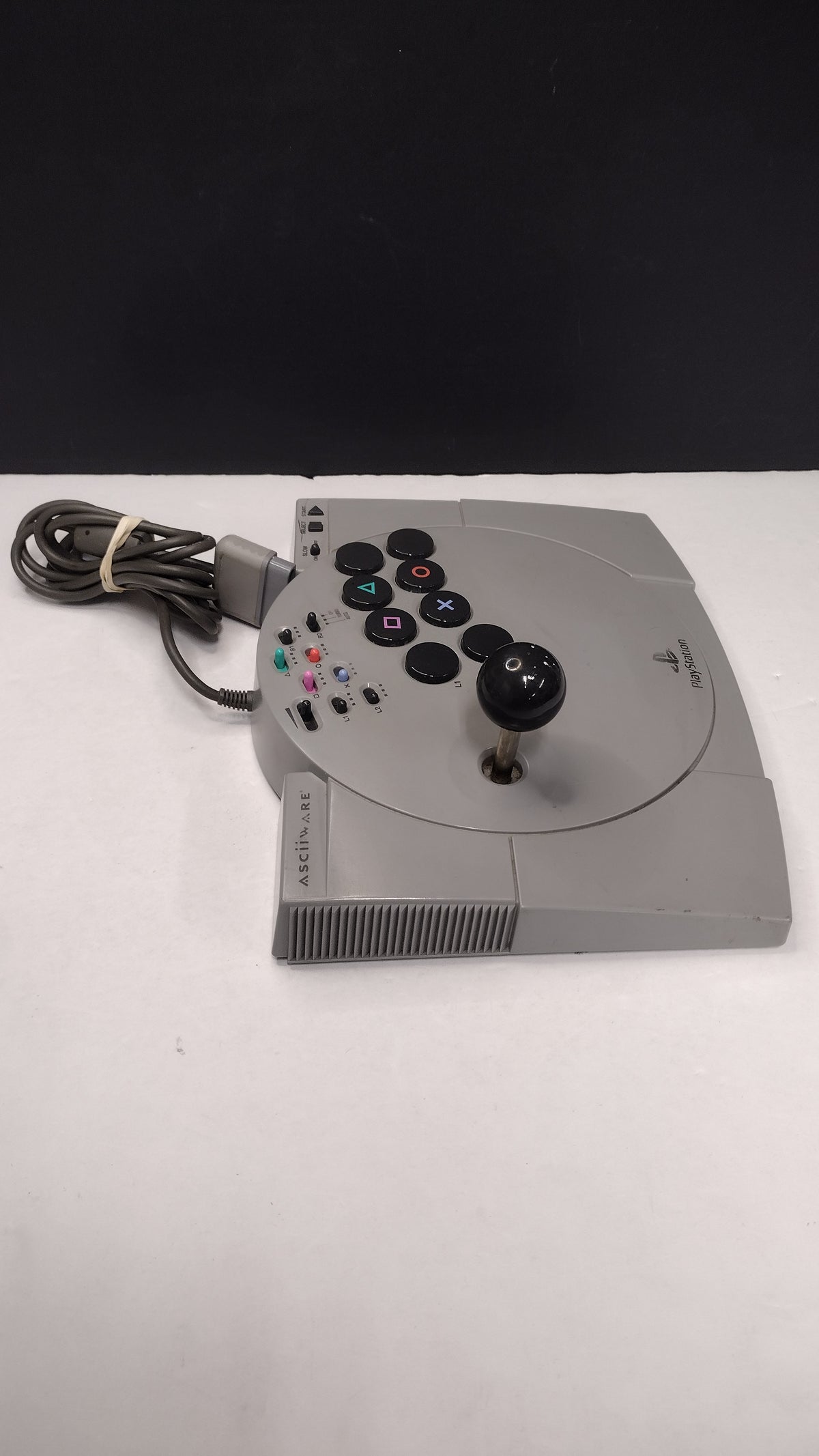 ASCII Fighter Stick V Controller PS1 PS2 ASC-0501J Arcade Joystick - Tested