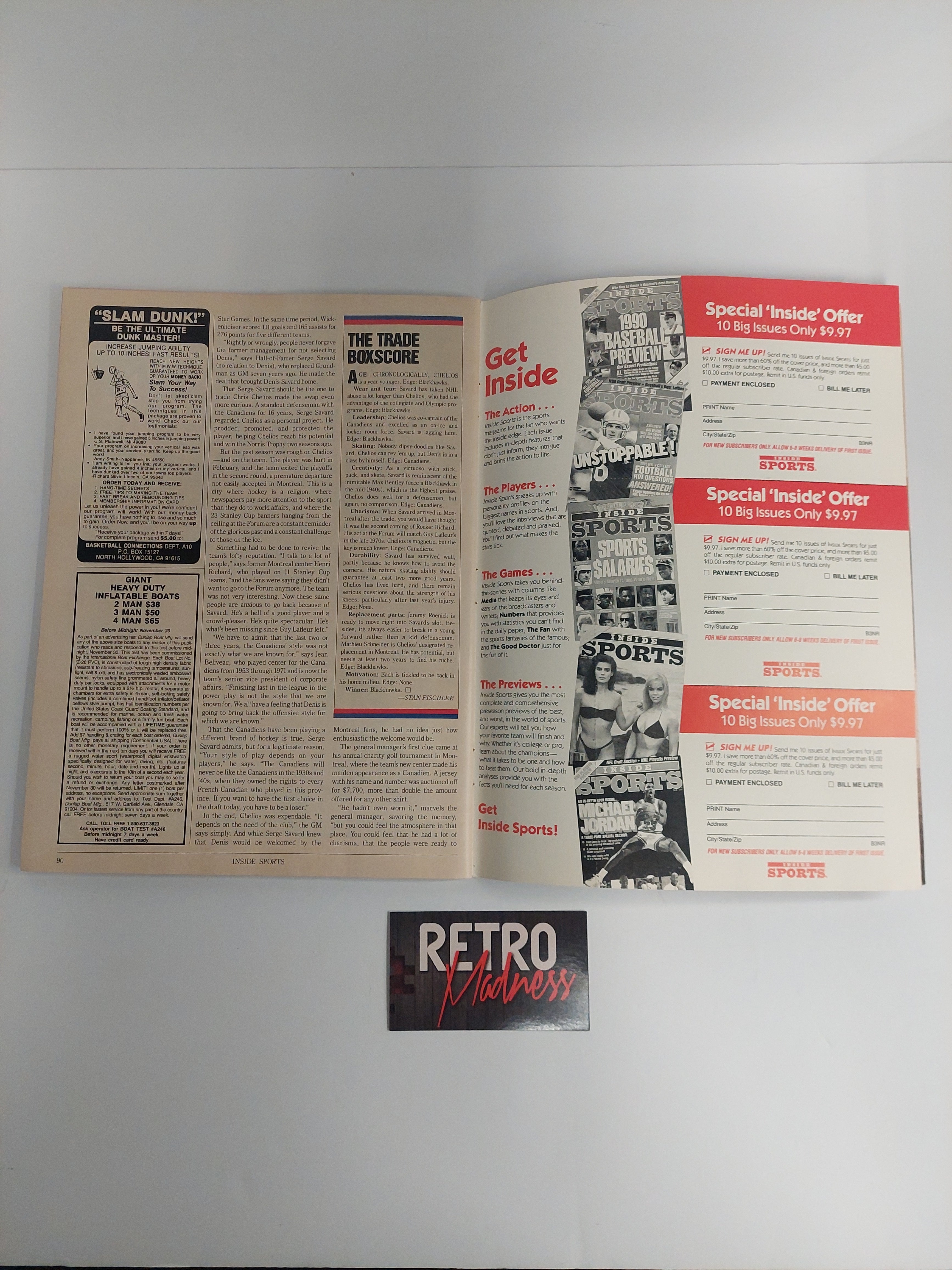Vintage December 1990 Inside Sports Magazine