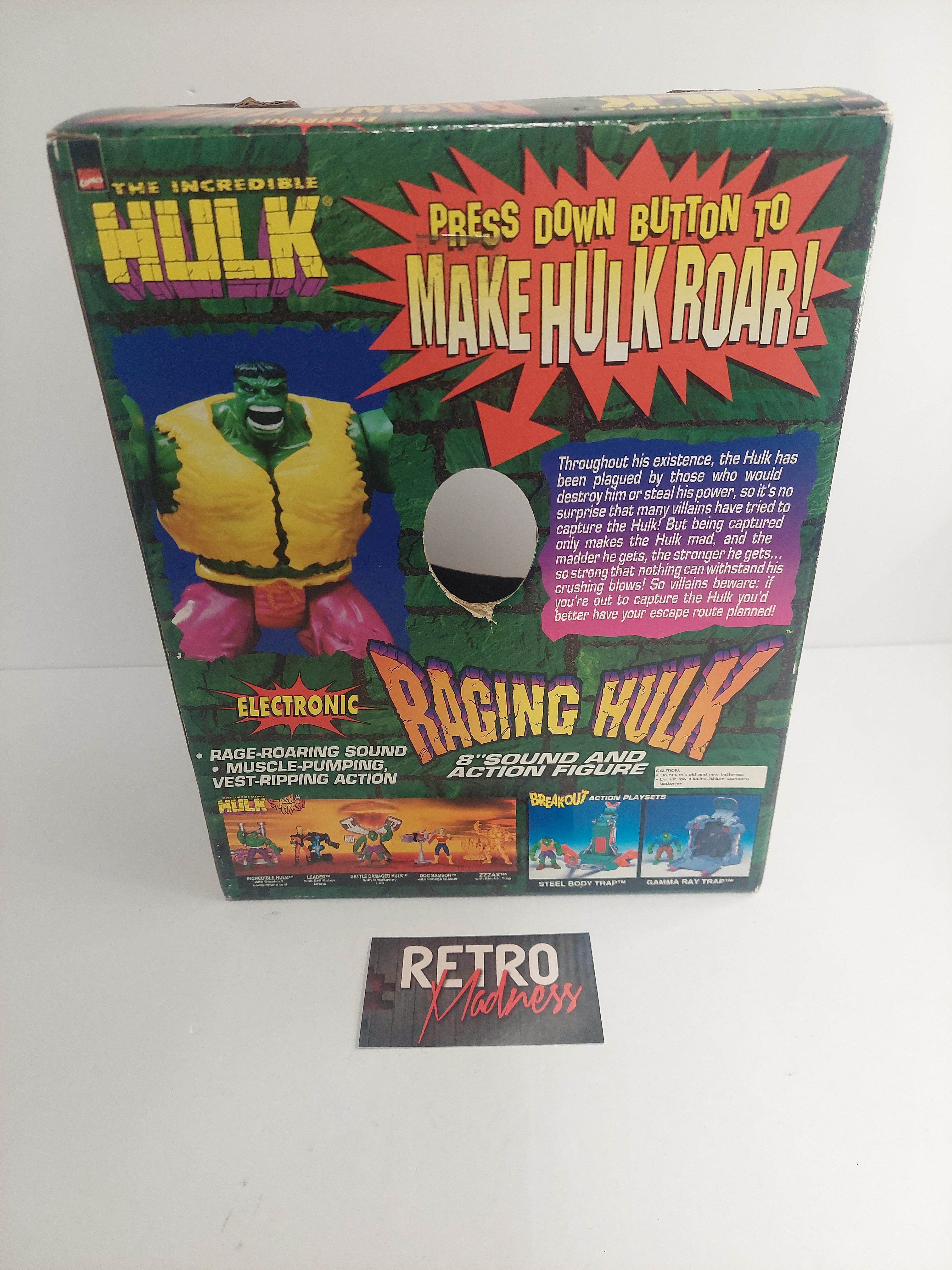Marvel Comics The Incredible Hulk Electronic Raging Hulk 8" Figure with Box Tested