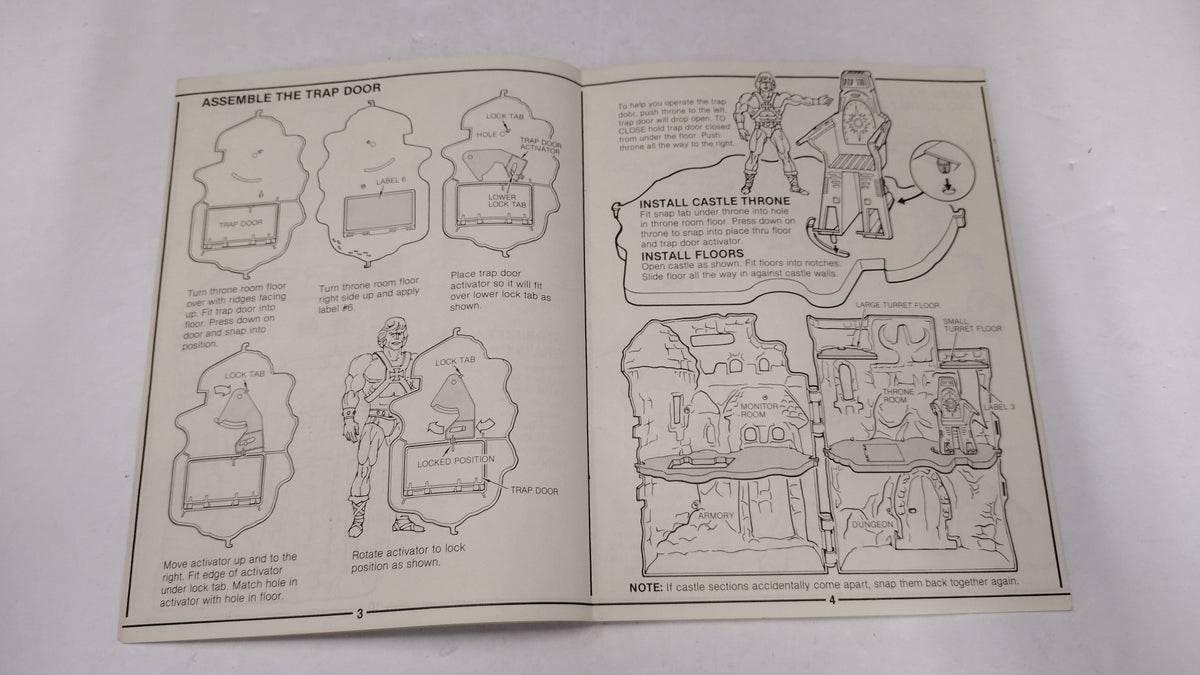 Vintage 1981 Masters of the Universe - Castle Grayskull Instructions