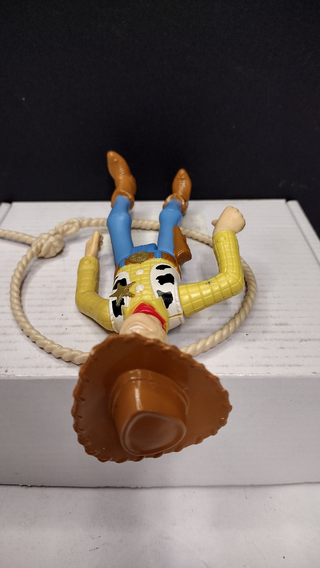 Vintage 1995 Disney Pixar Toy Story Sheriff Woody Burger King Kids Club Plastic Figure with Lasso (Loose)