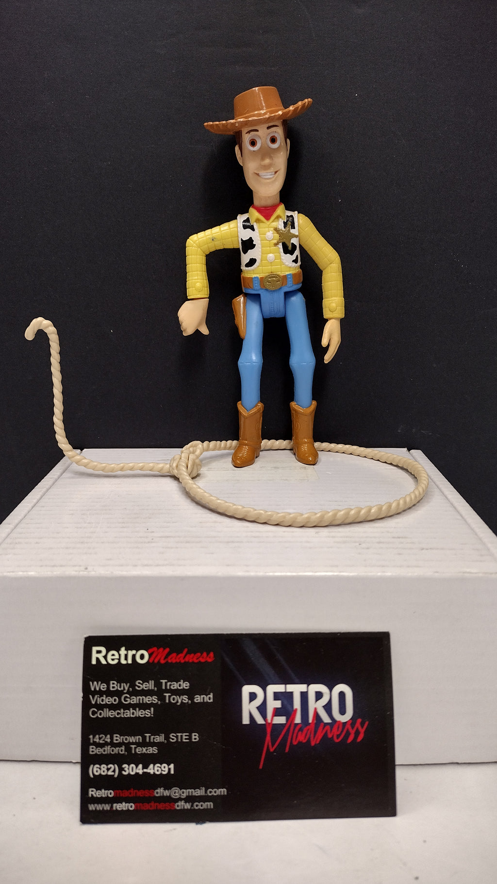 Vintage 1995 Disney Pixar Toy Story Sheriff Woody Burger King Kids Club Plastic Figure with Lasso (Loose)