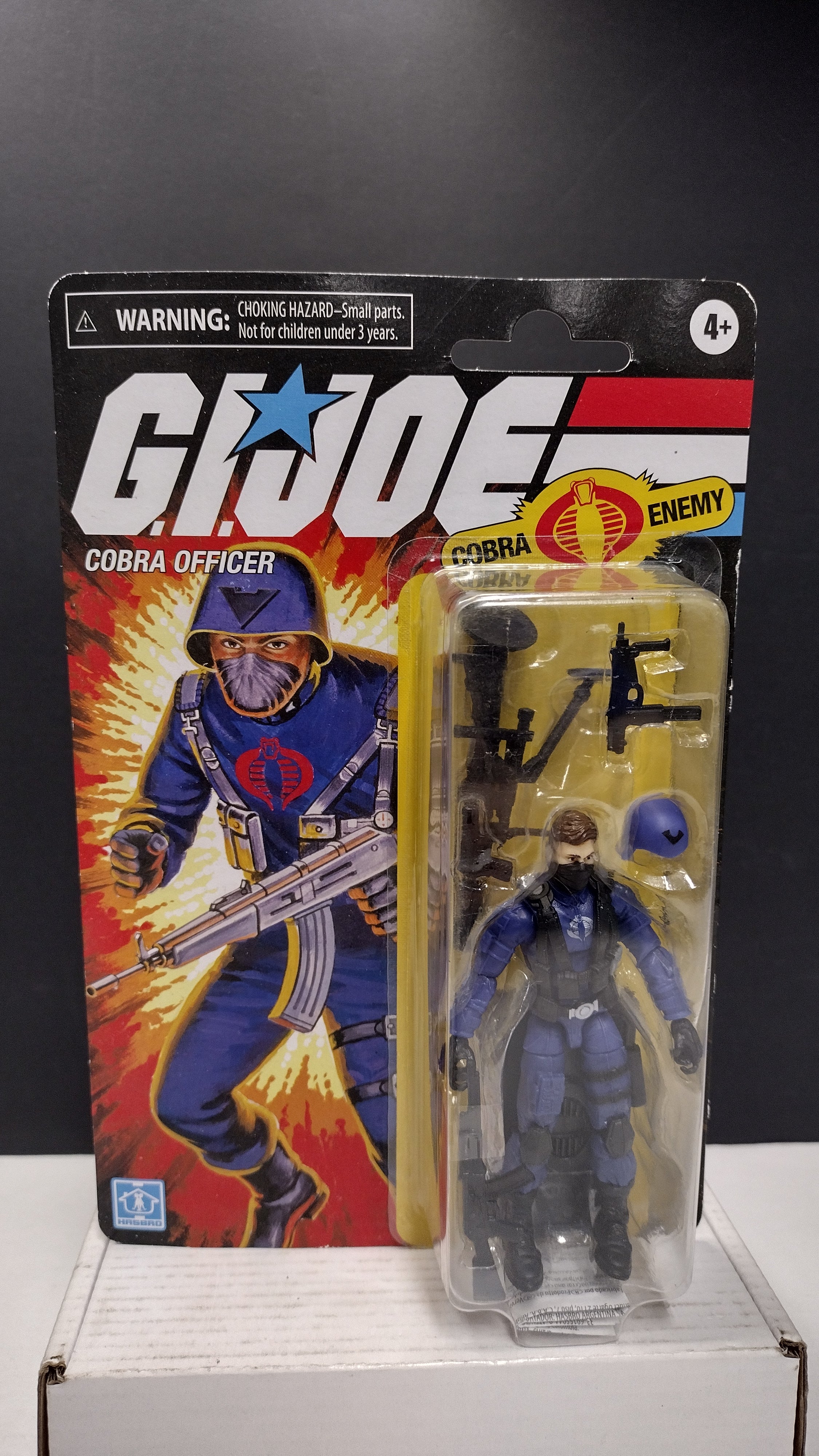 Hasbro G.I. Joe Retro Collection Cobra Officer 3.75" Action Figure (Walmart Exclusive - On Card, Right side Bubble Lift)