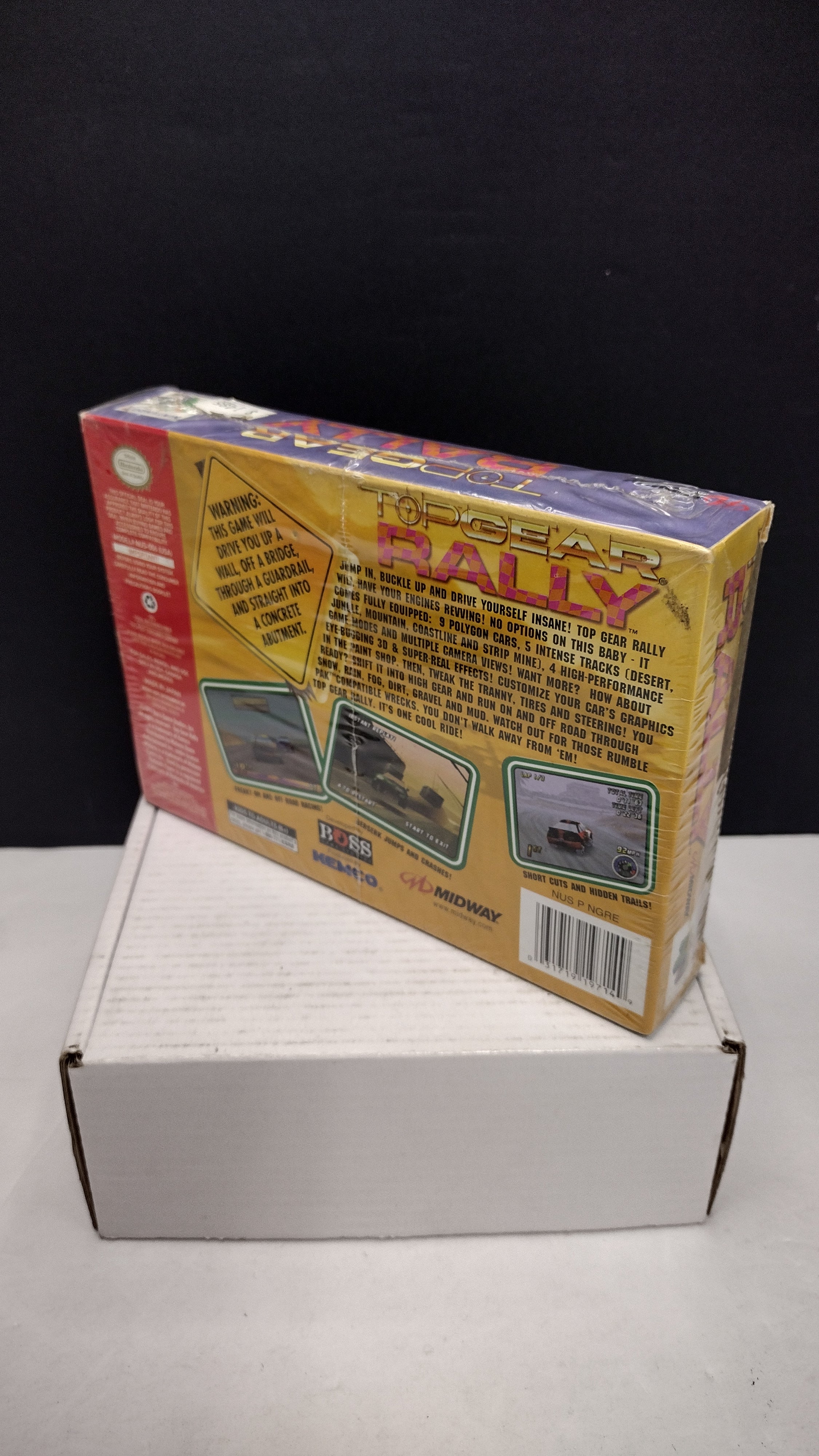 Vintage 1997 Nintendo 64 Top Gear Rally Game (Complete & Factory Sealed in Box with Protector)