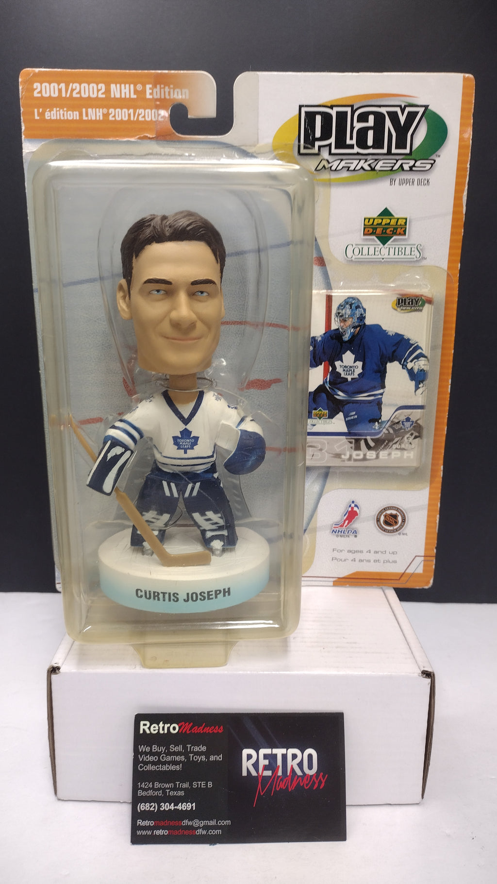 2001/2002 UPPER DECK NHL EDITION 'CURTIS JOSEPH' 'PLAY MAKERS' BOBBLEHEAD