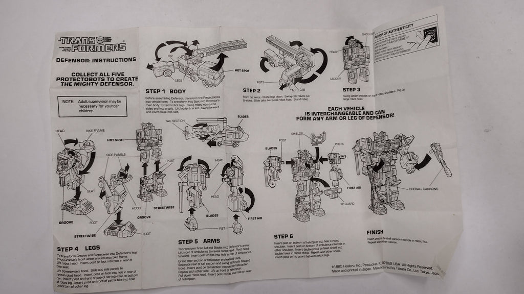 Vintage Original G1 & G2 Transformers Combiner Instruction Papers Lot