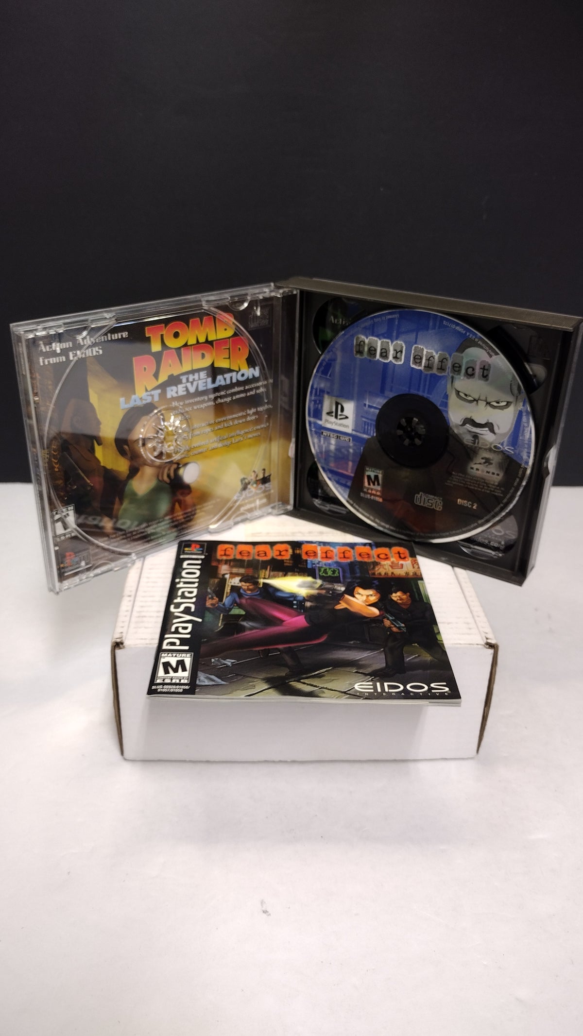 Fear Effect Sony PlayStation 1 Discs 2 3 4 Case & Manual Missing Disc 1