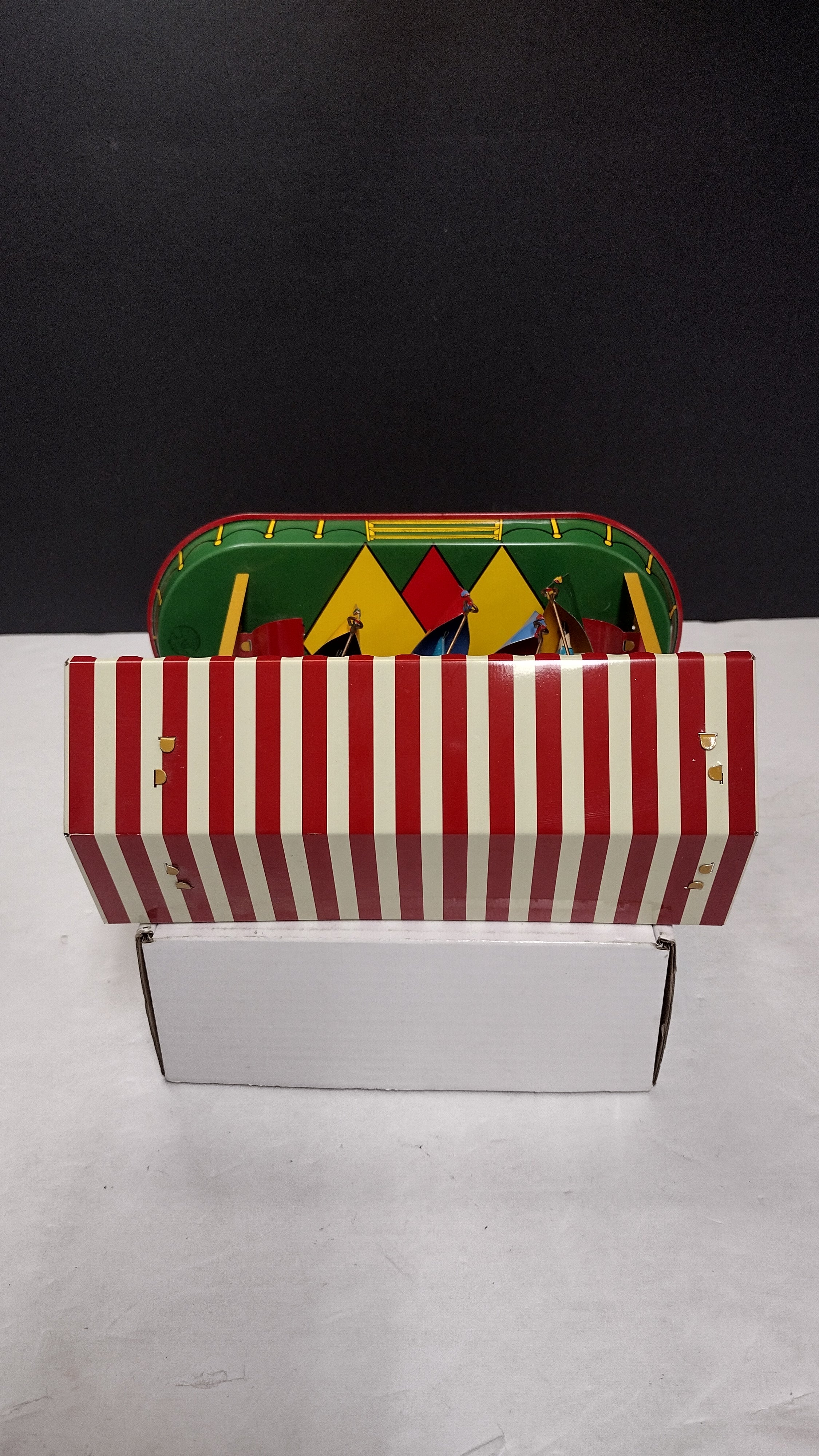 Vintage German Nürnberger Blechspielzeug Swinging Toy / Boat Swing (Missing Key)