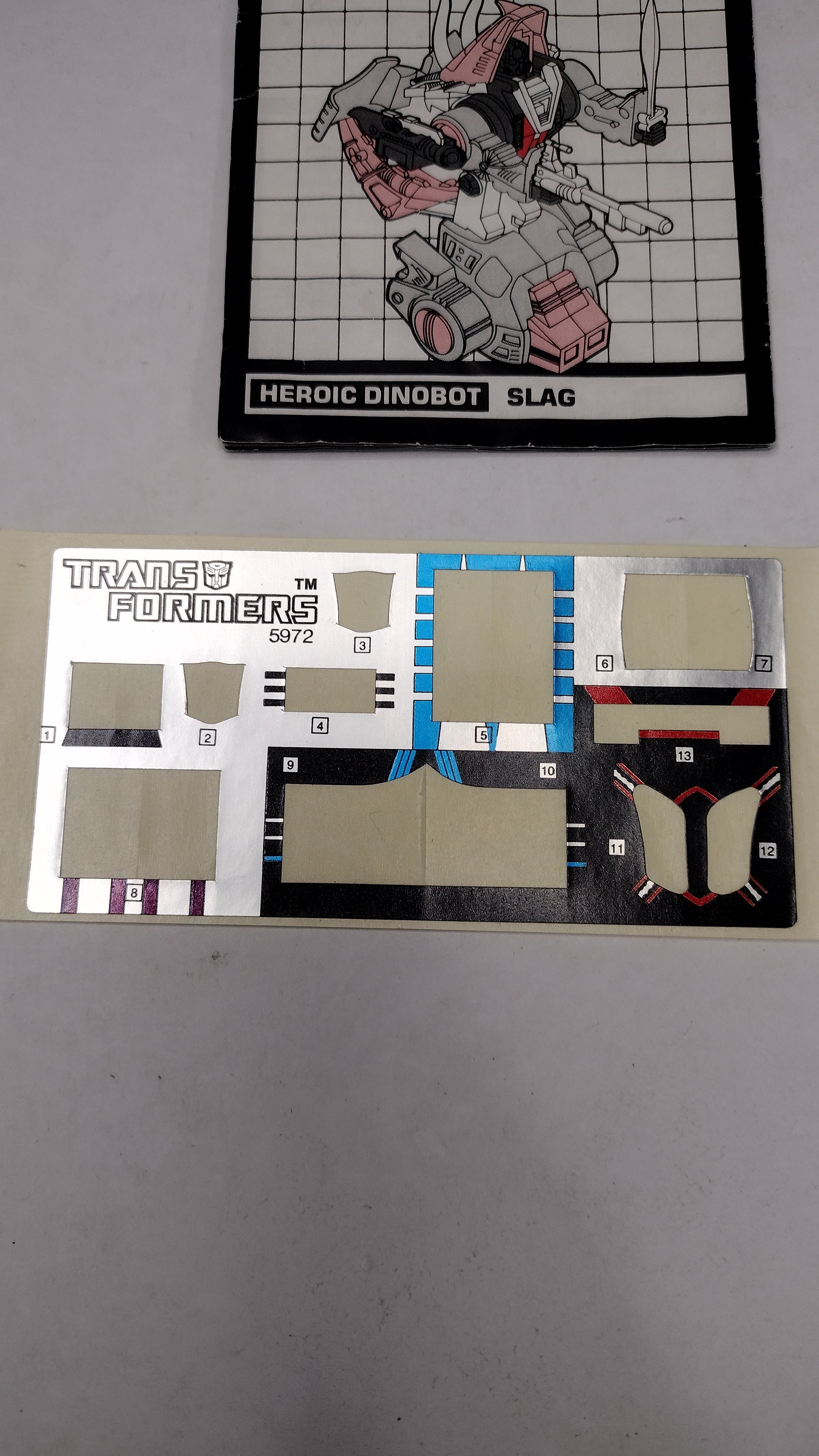 Vintage Original G1 Transformers Slag Accessories & Inserts Lot