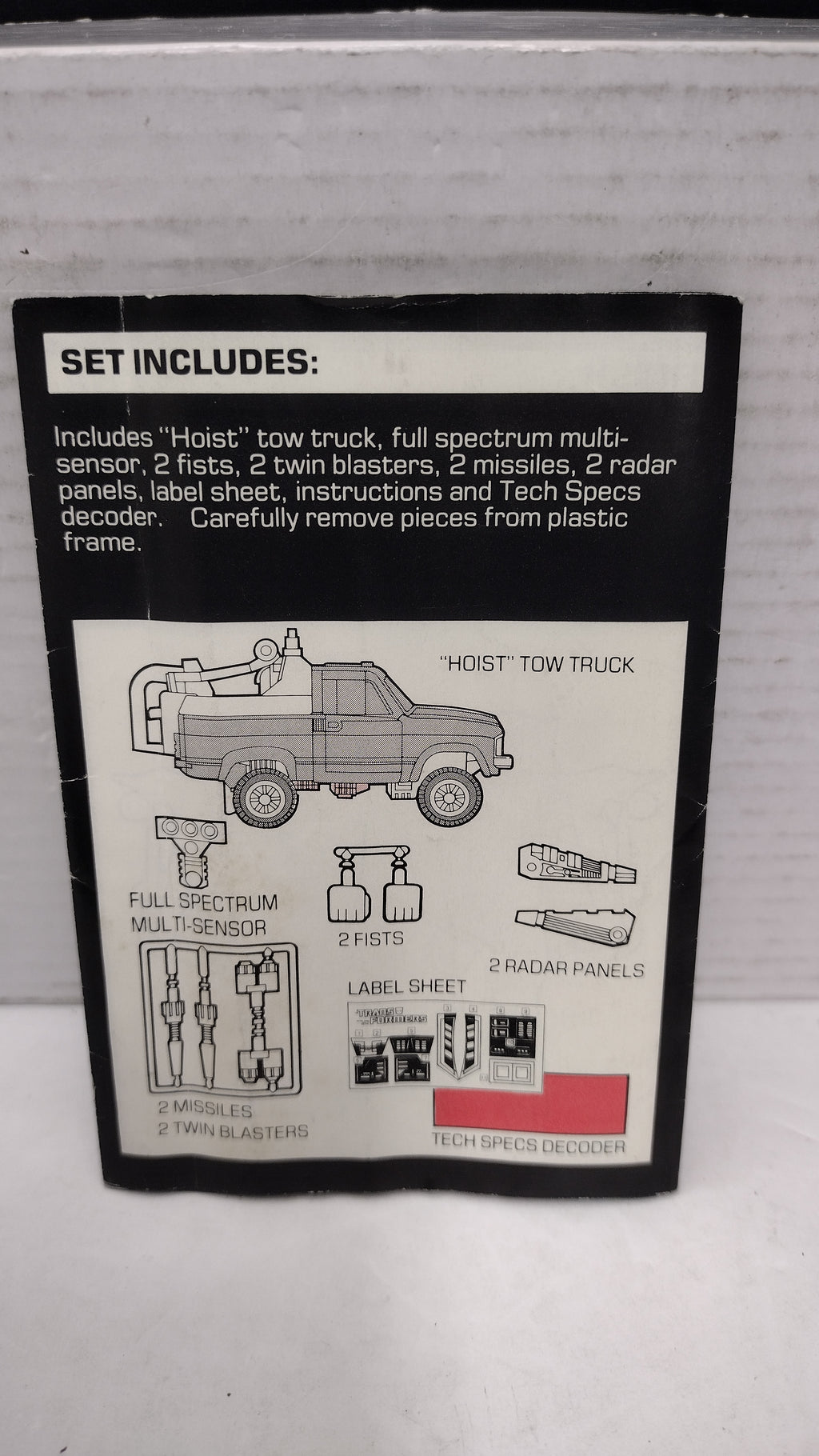 Vintage 1986 Original G1 Transformers Hoist - Instruction Booklet