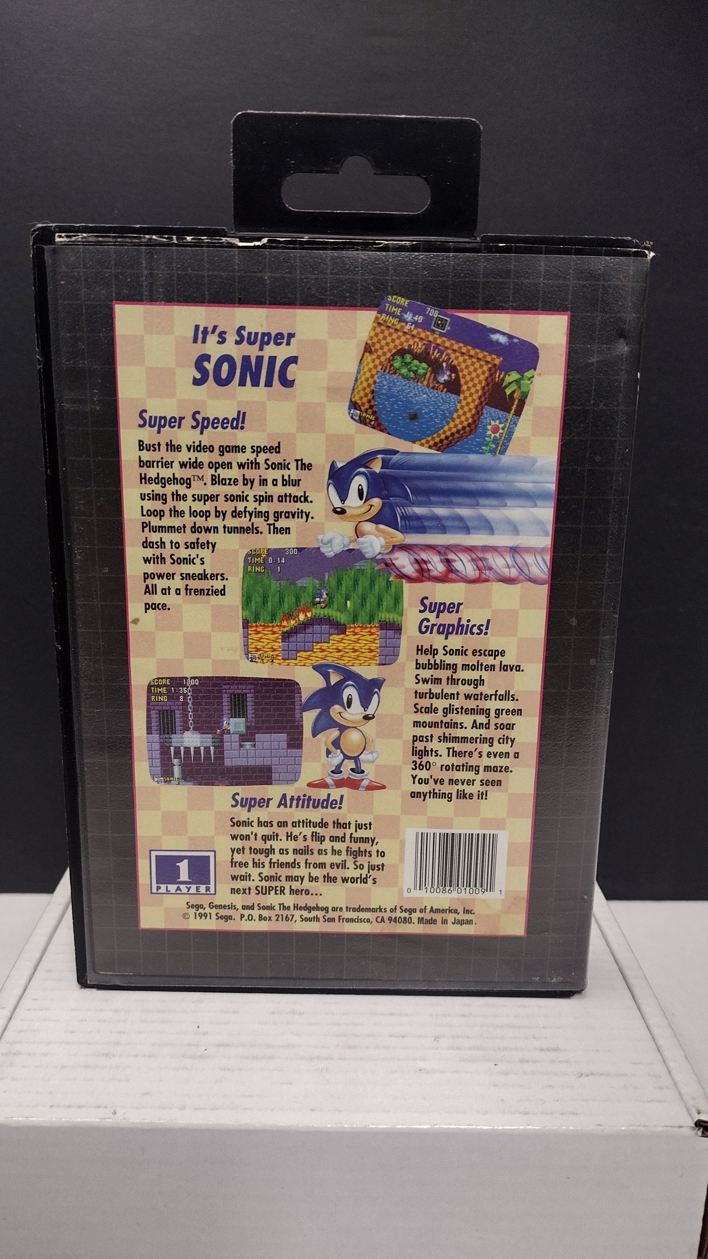 Vintage Sonic the Hedgehog Sega Genesis Box Only (No Game or Manual)