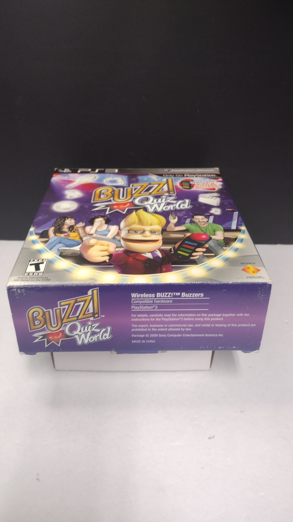 Buzz Quiz World Bundle PS3 Game Wireless Buzzers USB Dongle CIB