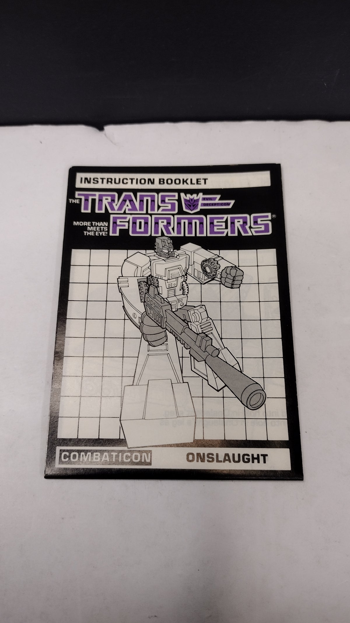 Vintage Original G1 Transformers Bruticus & Onslaught Instruction Booklets, Decal Sheet, Inserts & Red Decoder Reader Lot