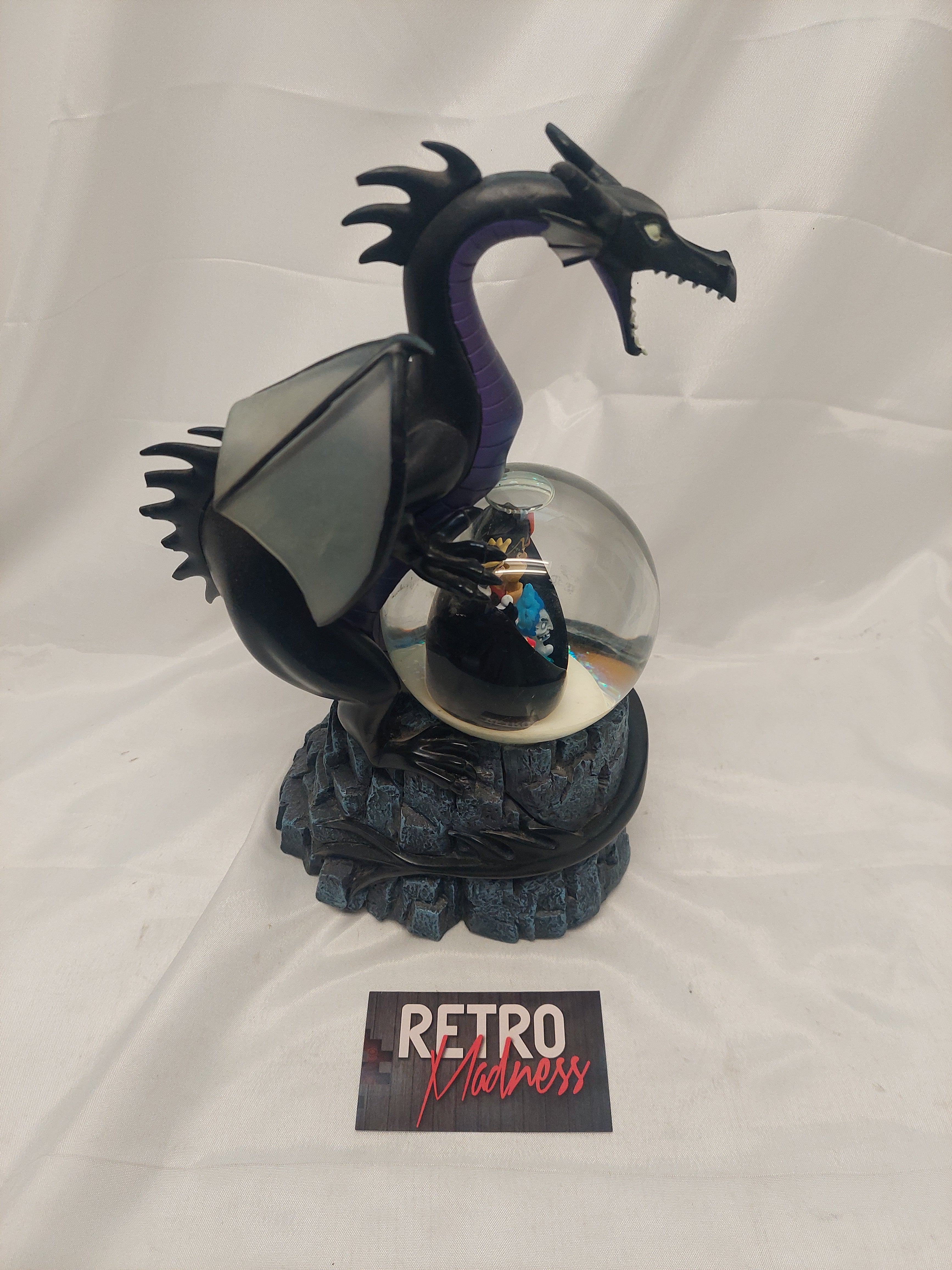 Disney Villains Maleficent Dragon Musical Snow Globe Damaged