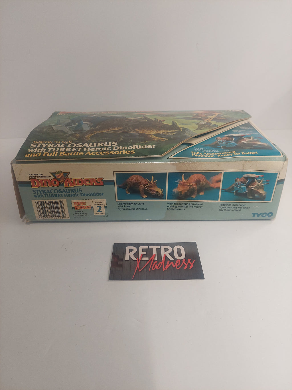 Vintage 1987 Dino-Riders Styracosaurus with Turret Heroic DineRider
