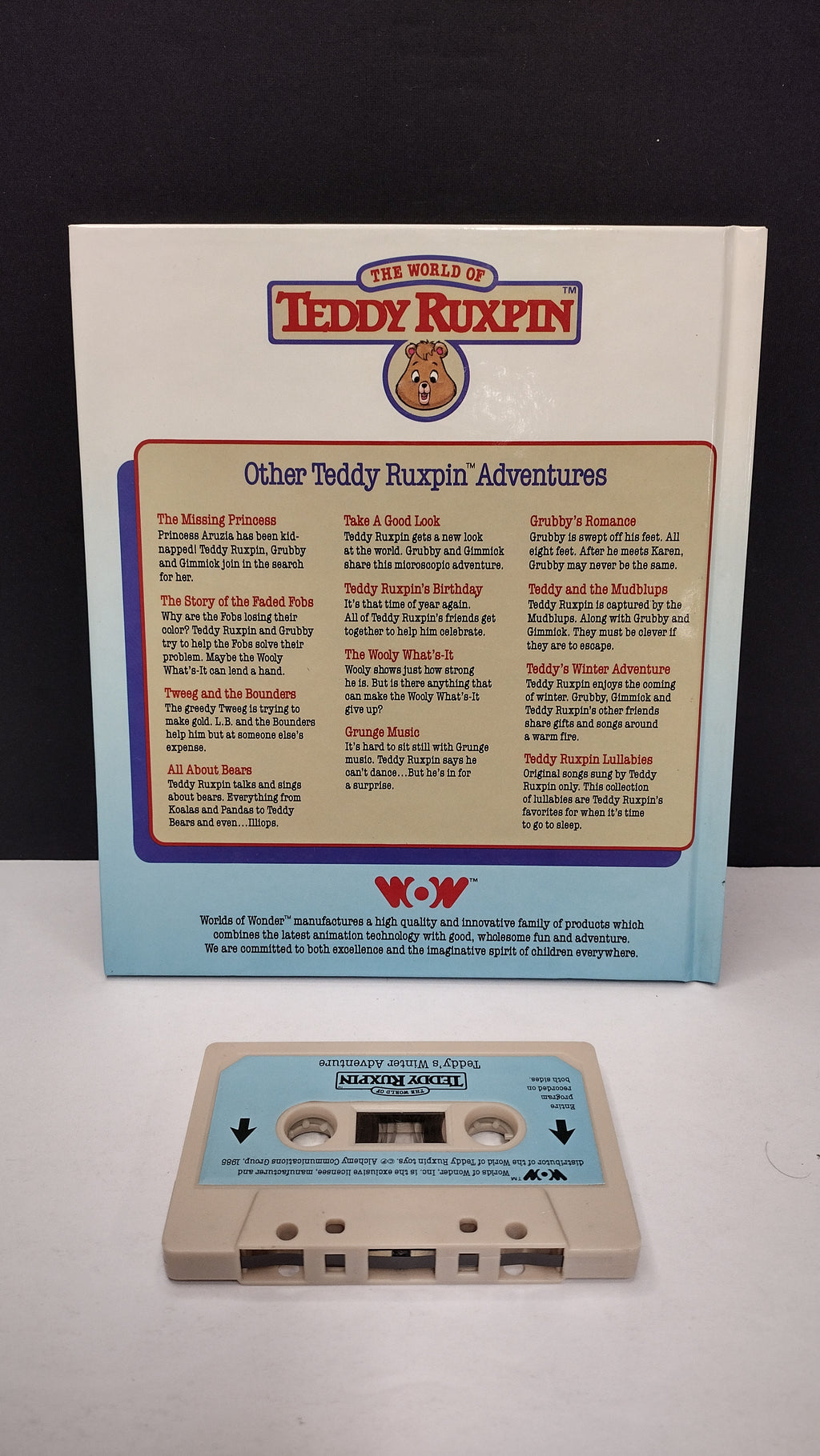 Vintage 1985 Teddy Ruxpin “Teddy's Winter Adventure” Talking Book & Cassette Tape Set (Worlds of Wonder)