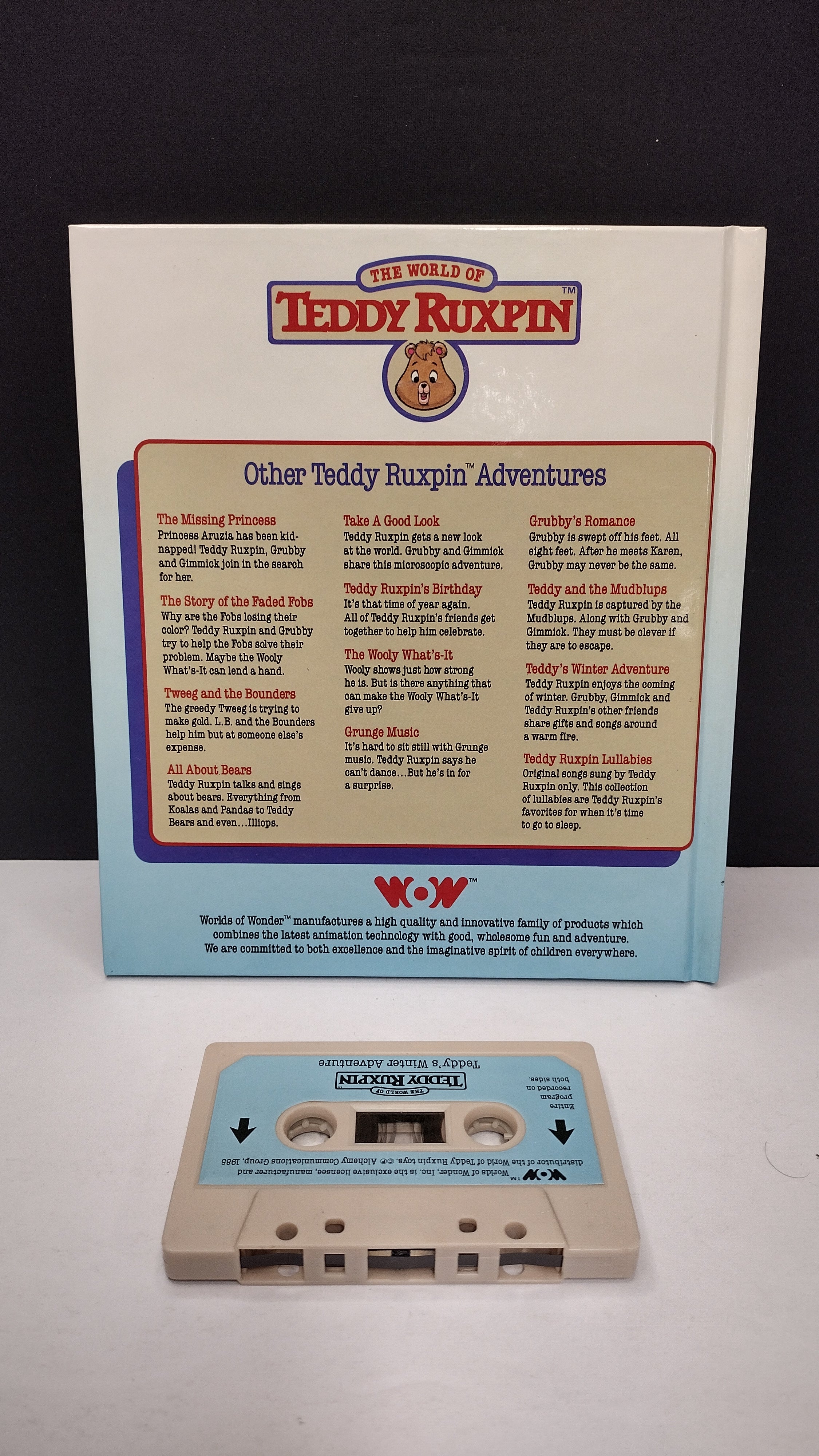 Vintage 1985 Teddy Ruxpin “Teddy's Winter Adventure” Talking Book & Cassette Tape Set (Worlds of Wonder)