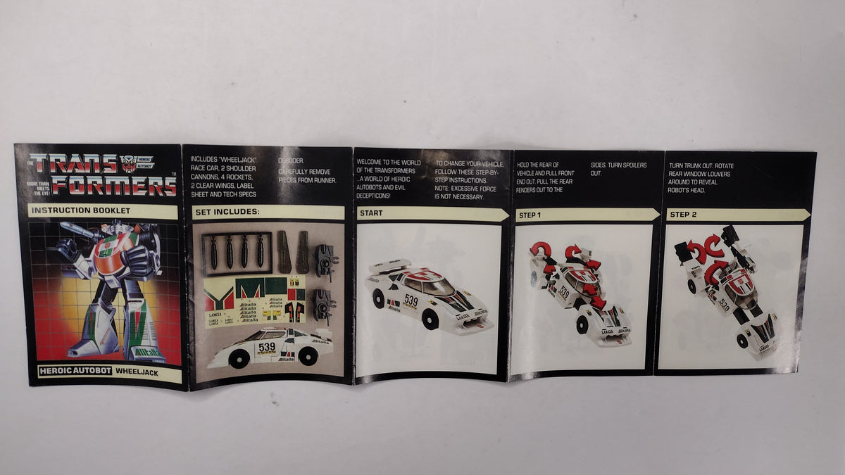 Vintage 1984 Original G1 Transformers Wheeljack Instruction Booklet