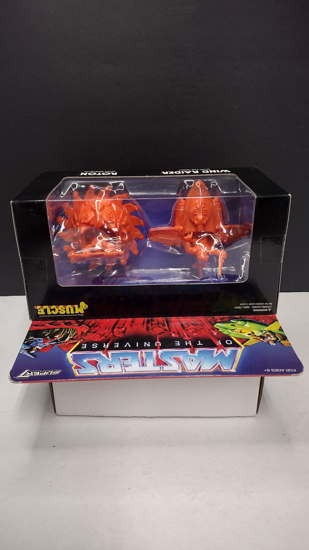MOTU M.U.S.C.L.E. Wind Raider & Roton (Orange Variant) Retro Figure Set • Super7 Masters of the Universe