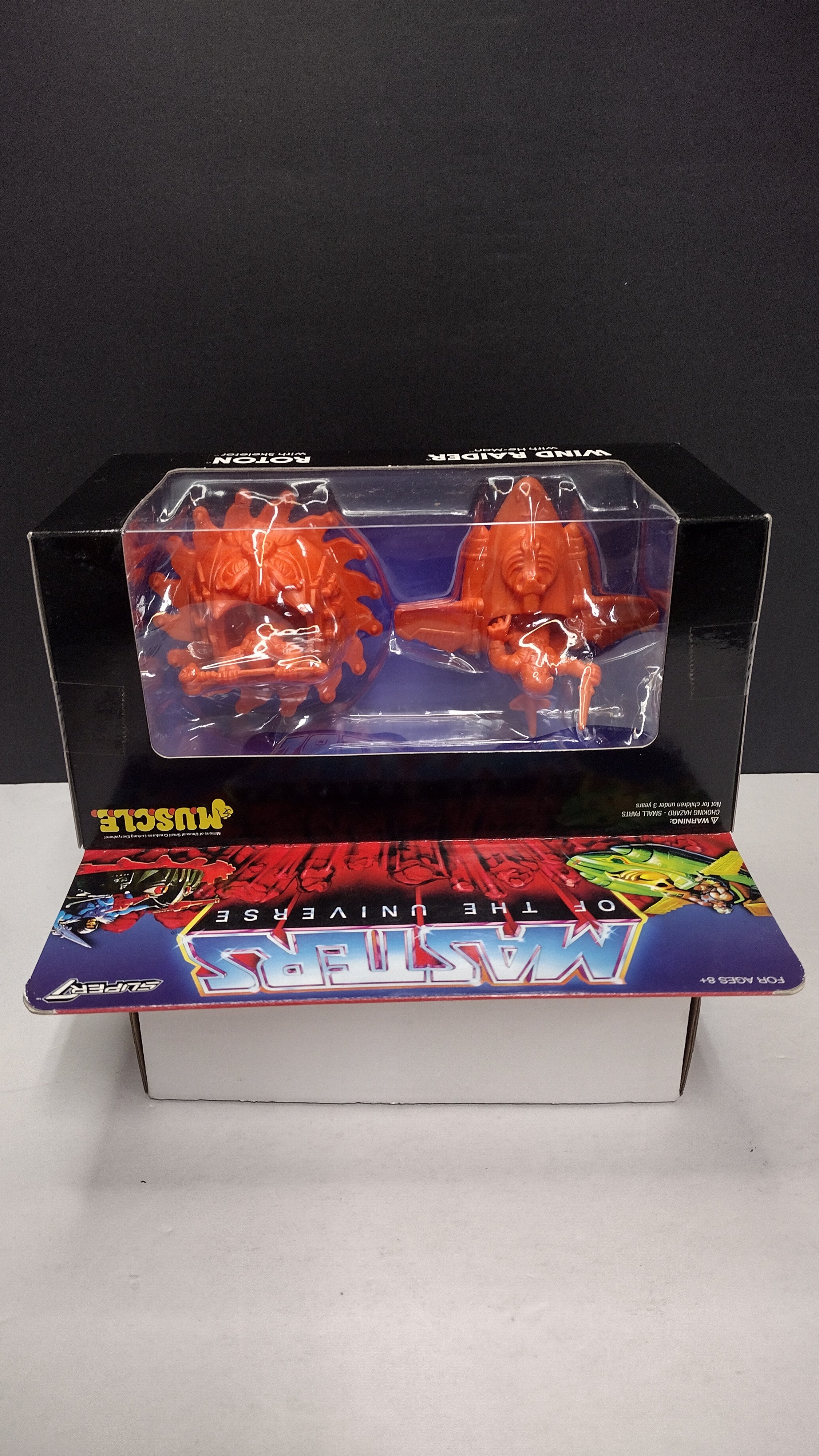 MOTU M.U.S.C.L.E. Wind Raider & Roton (Orange Variant) Retro Figure Set • Super7 Masters of the Universe