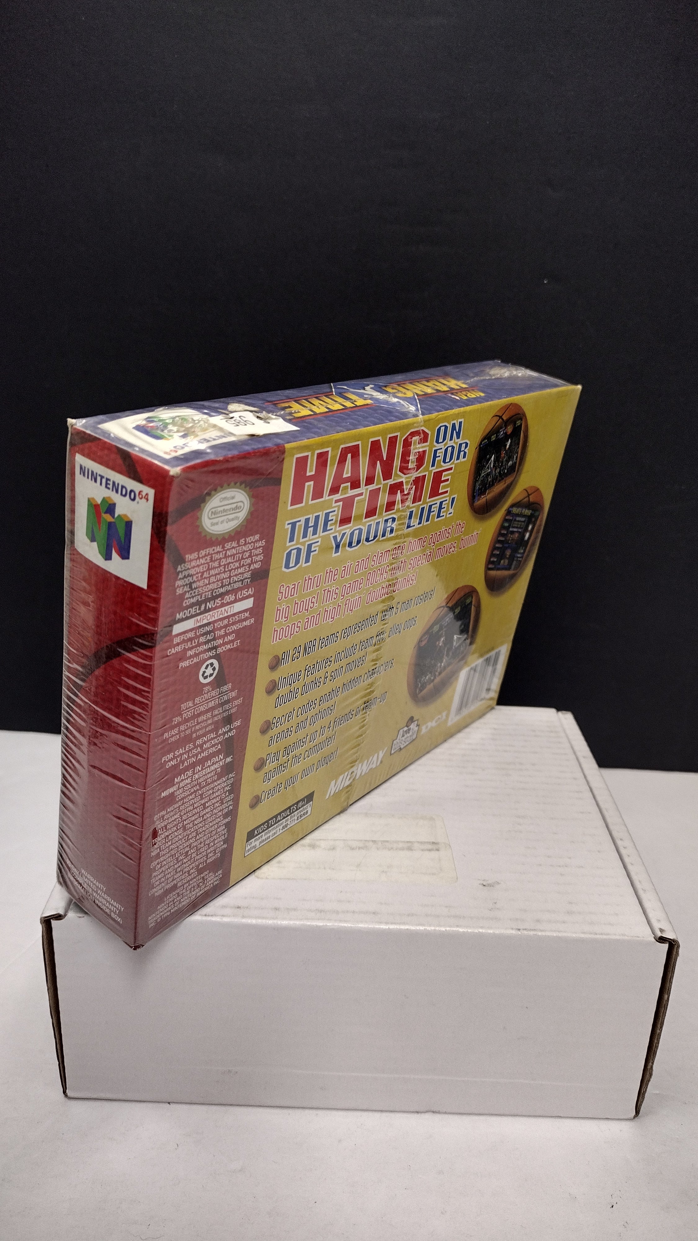 Vintage 1996 Nintendo 64 NBA Hang Time Game (Complete & Factory Sealed in Box with Protector)