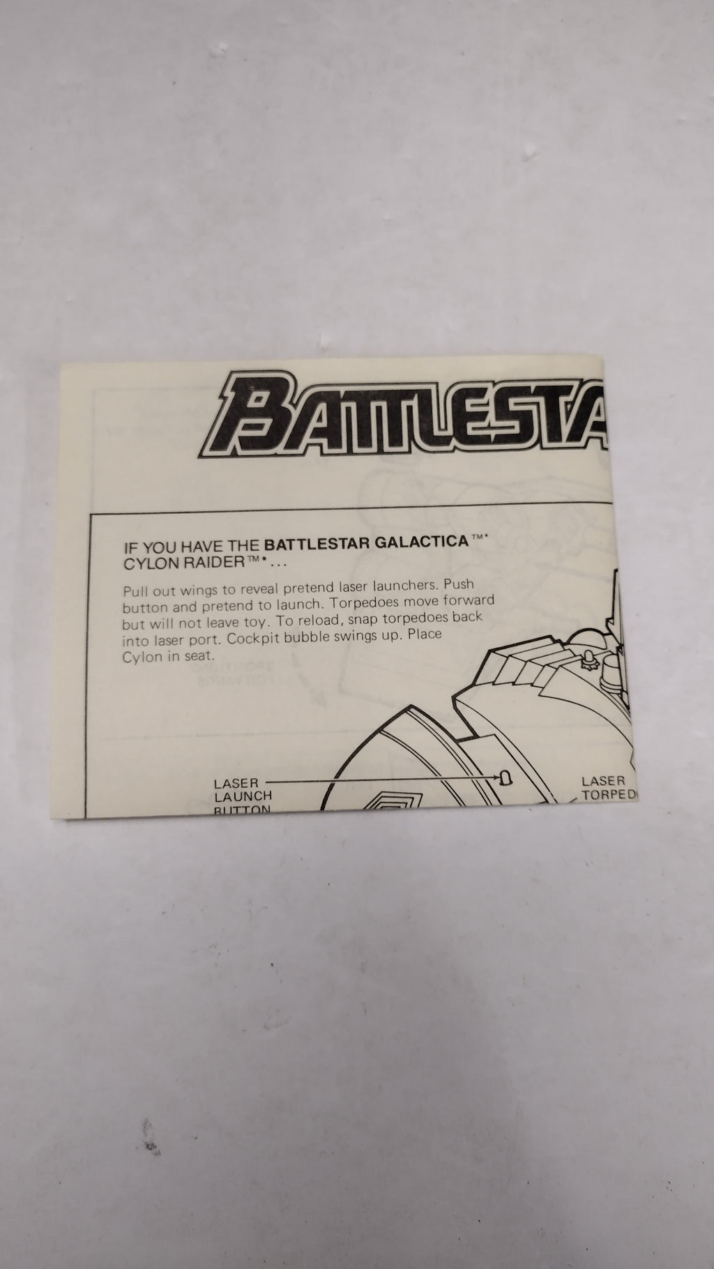 Vintage 1978 Battlestar Galactica - Cylon Raider Instructions