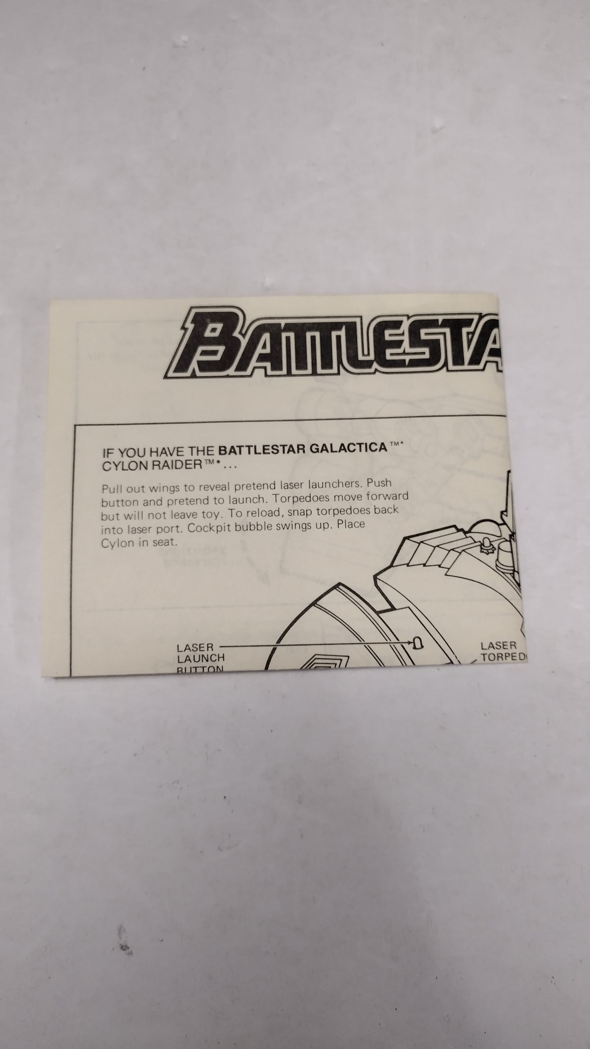 Vintage 1978 Battlestar Galactica - Cylon Raider Instructions