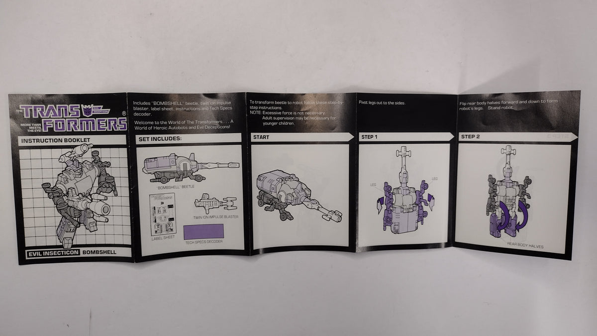 Vintage 1984 Original G1 Transformers Bombshell Instruction Booklet