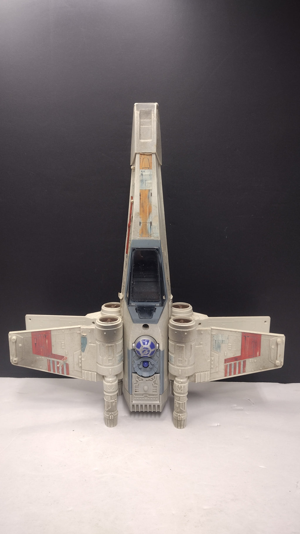 Vintage 1995 Star Wars The Power of the Force X-Wing Fighter Vehicle (Kenner / Tonka - Incomplete / Missing Wing Blasters)