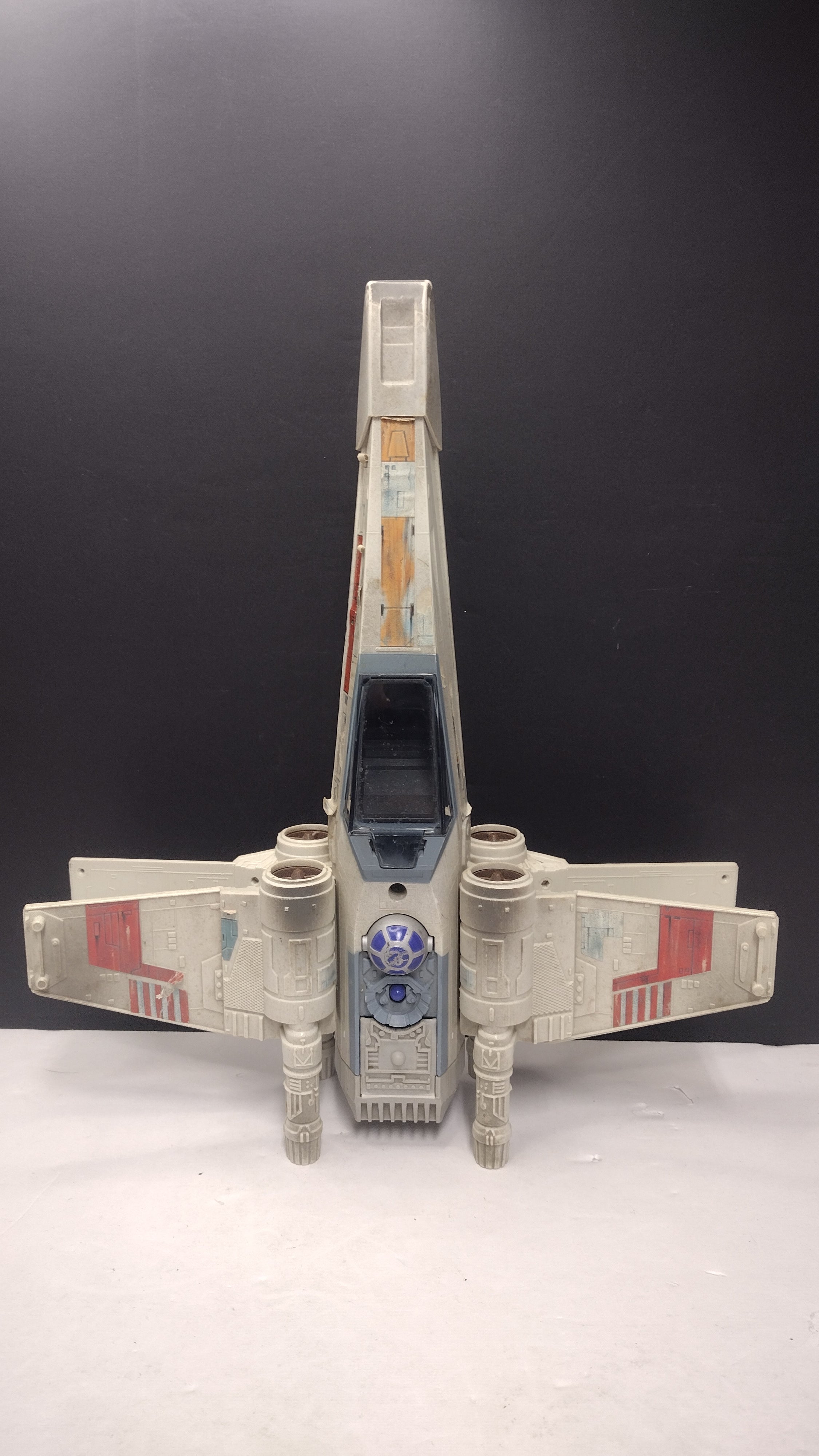 Vintage 1995 Star Wars The Power of the Force X-Wing Fighter Vehicle (Kenner / Tonka - Incomplete / Missing Wing Blasters)