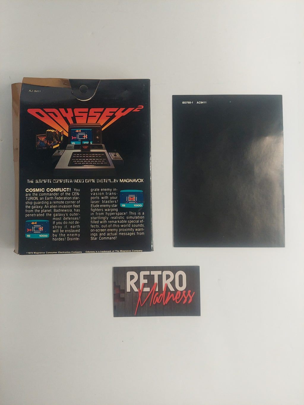 Odyssey 2 Cosmic Conflict Box and Manual ONLY No Game