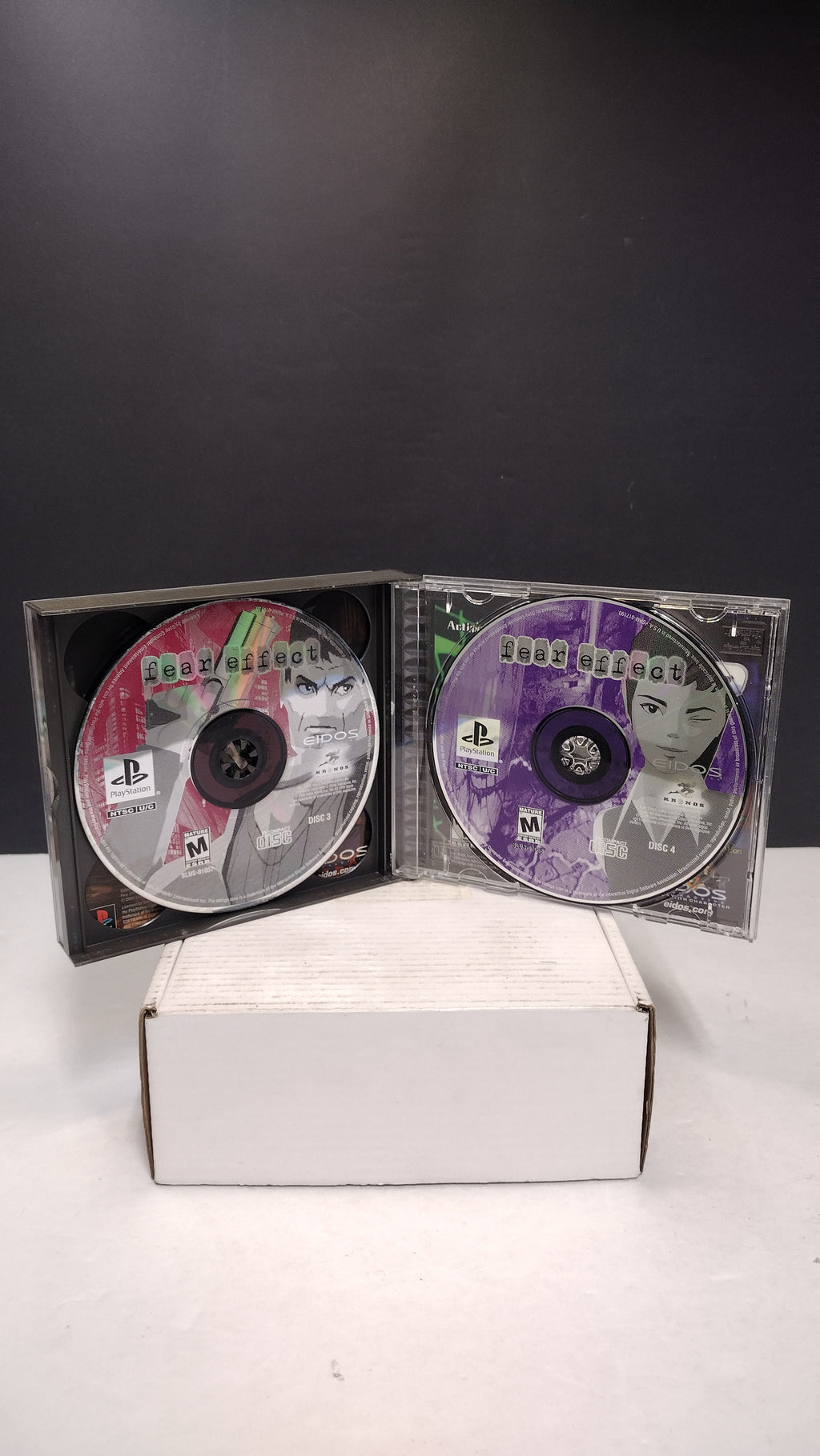 Fear Effect Sony PlayStation 1 Discs 2 3 4 Case & Manual Missing Disc 1