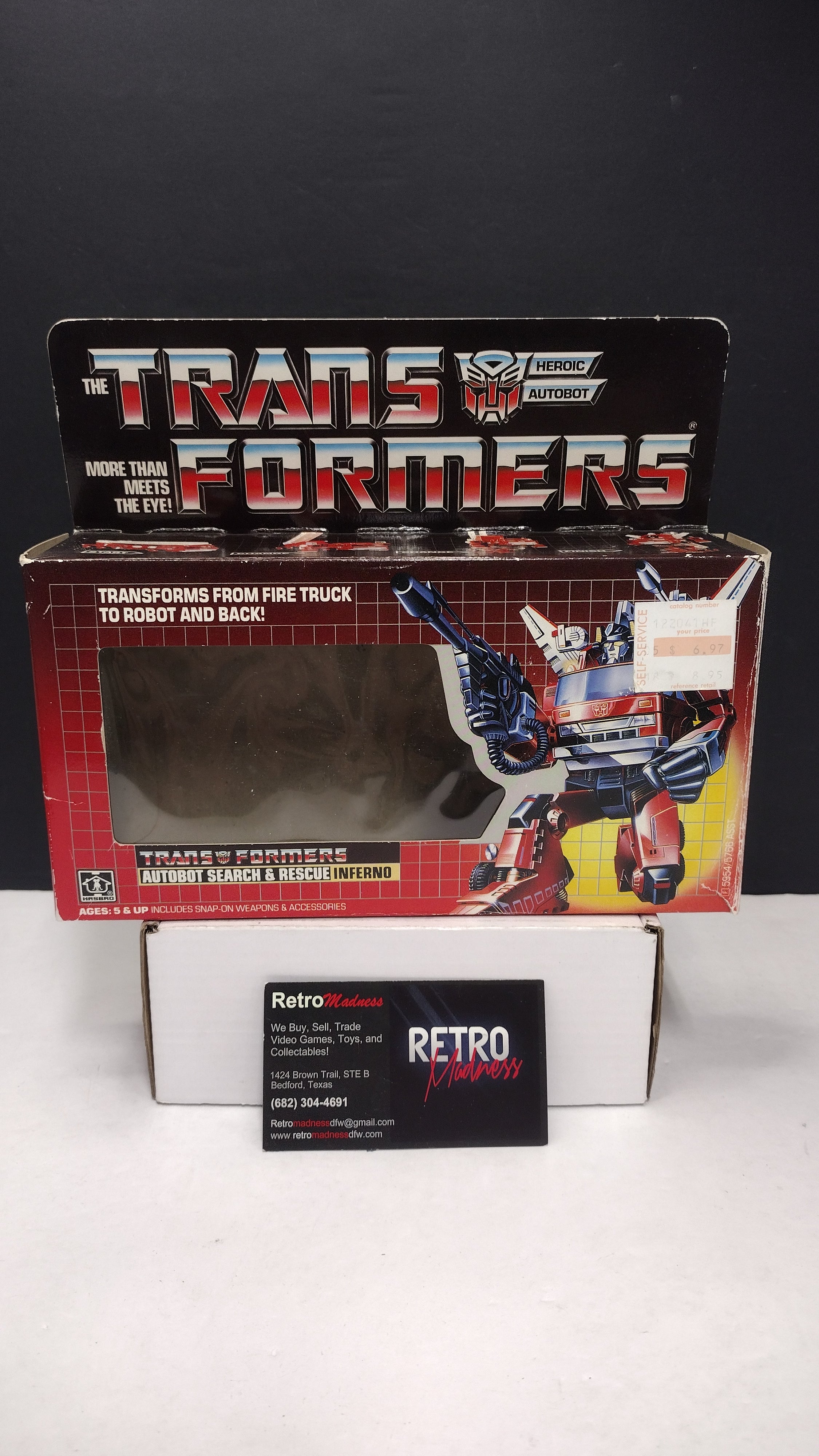 1985 Vintage Original G1 Transformers Inferno Box (Hasbro - Packaging Only / Heavy Box Wear)