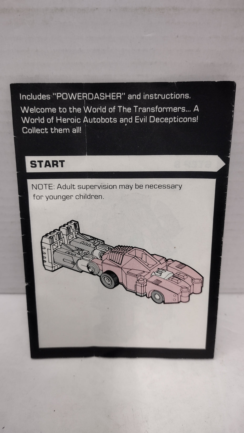 Vintage 1984 Original G1 Transformers Powerdasher- F1 Dasher  Instruction Booklet