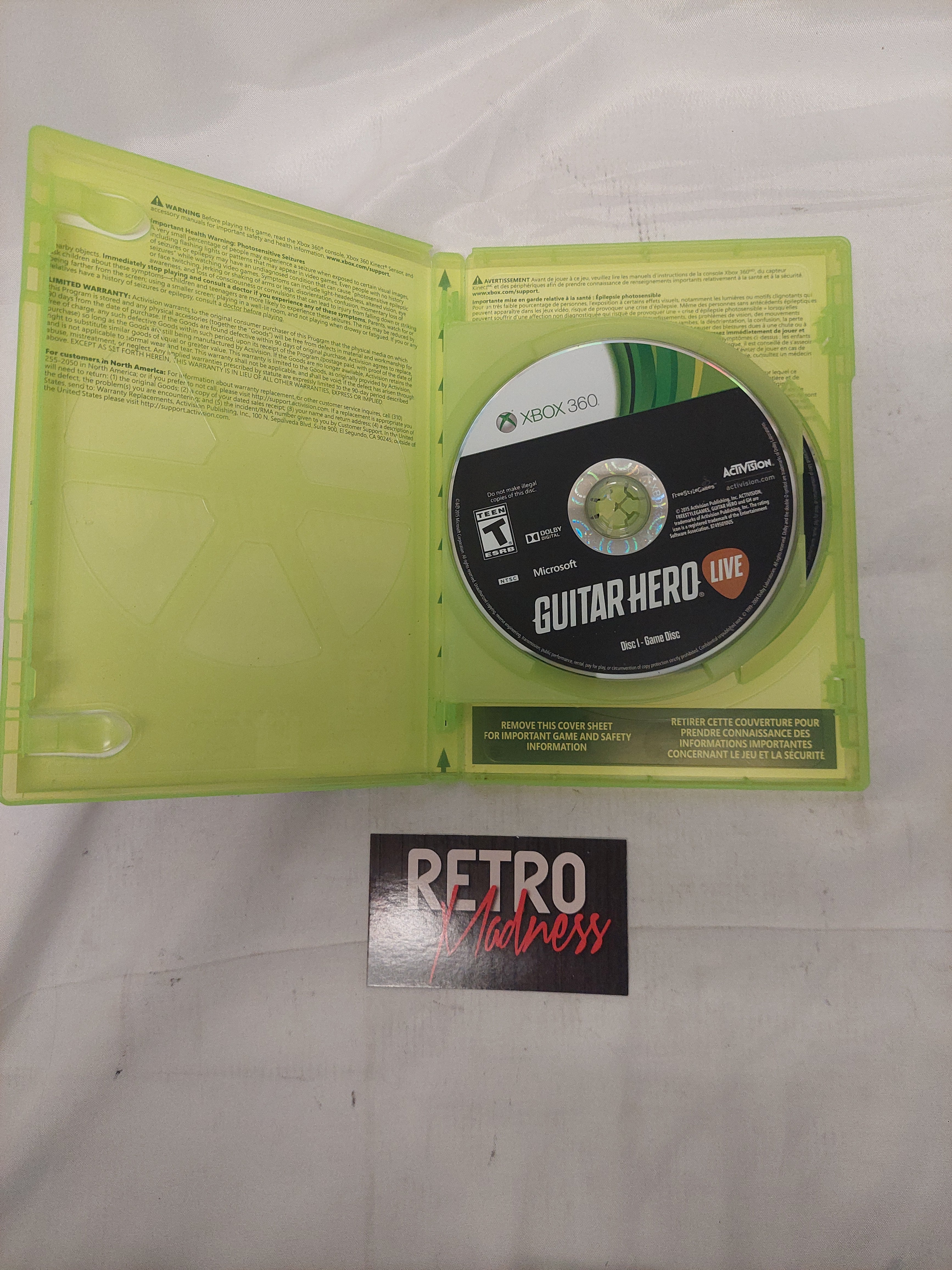 Xbox 360 Guitar Hero Live No Manual