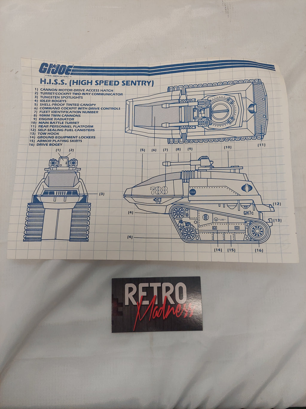 Vintage 1983 G.I. Joe Cobra H.I.S.S. Instructions Blueprint