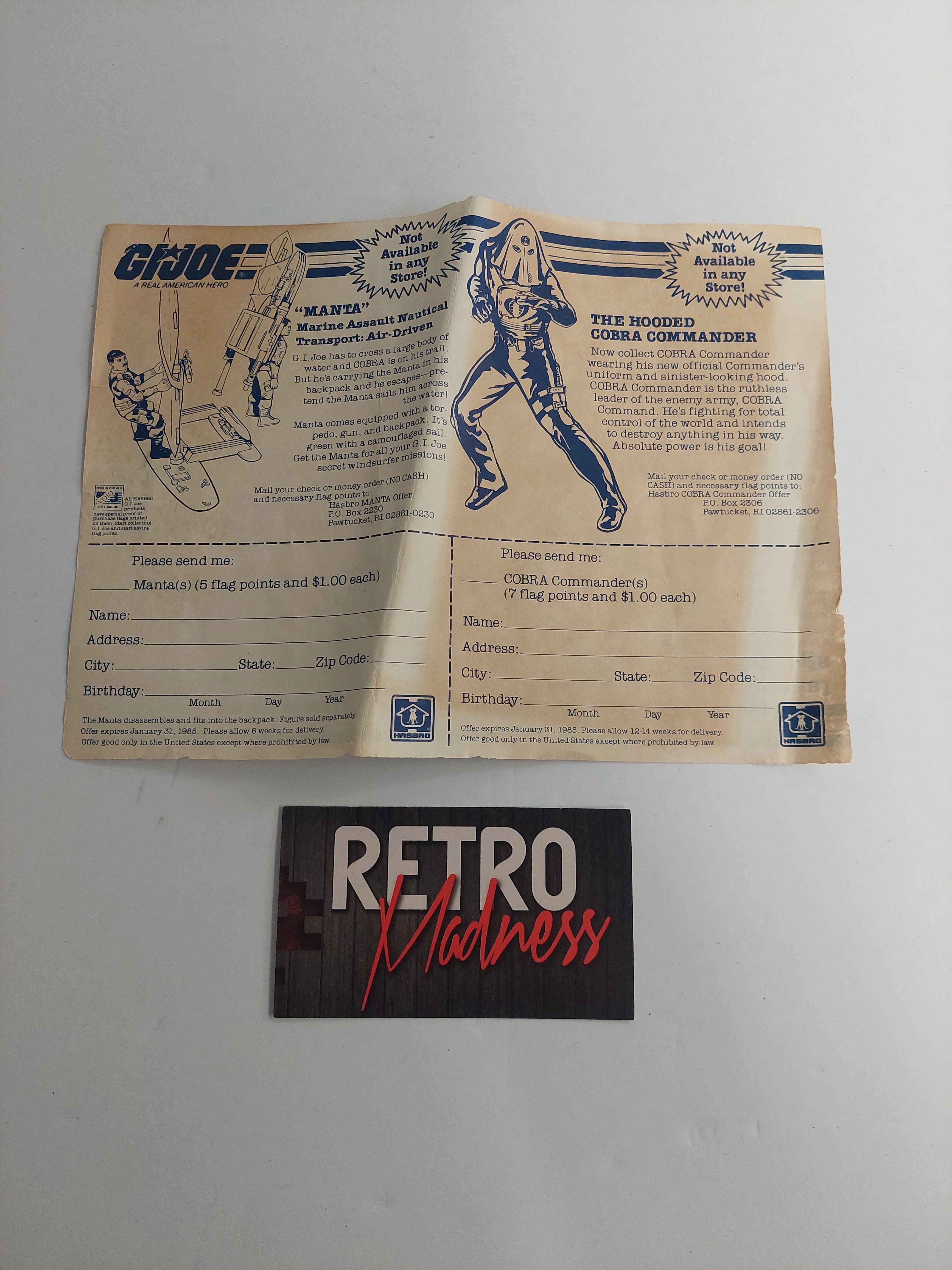 Vintage Show the G.I. Joe Spirit Mail-In Insert
