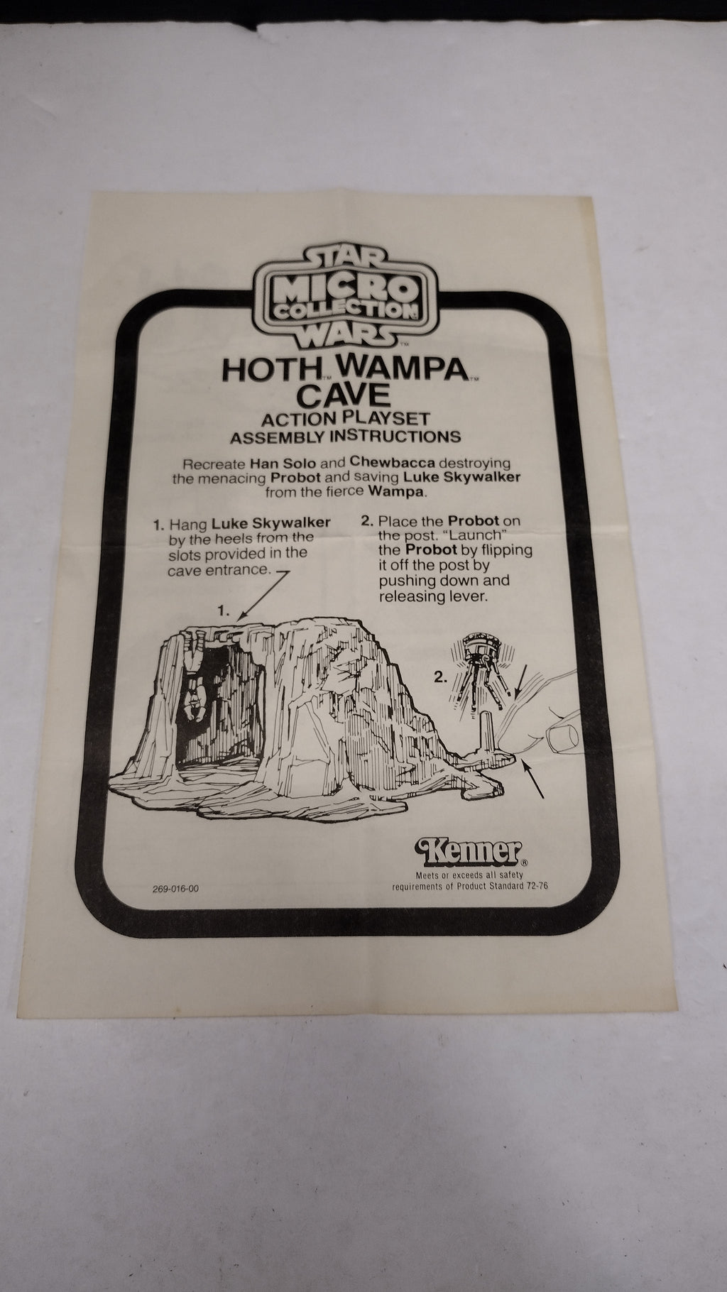 Star Wars Micro Collection Hoth Wampa Cave Playset Instructions Vintage 1982