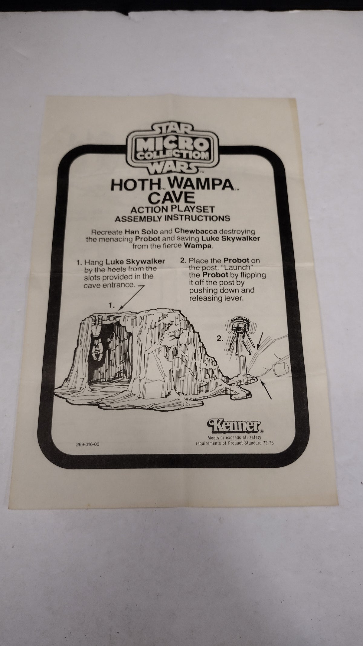 Star Wars Micro Collection Hoth Wampa Cave Playset Instructions Vintage 1982