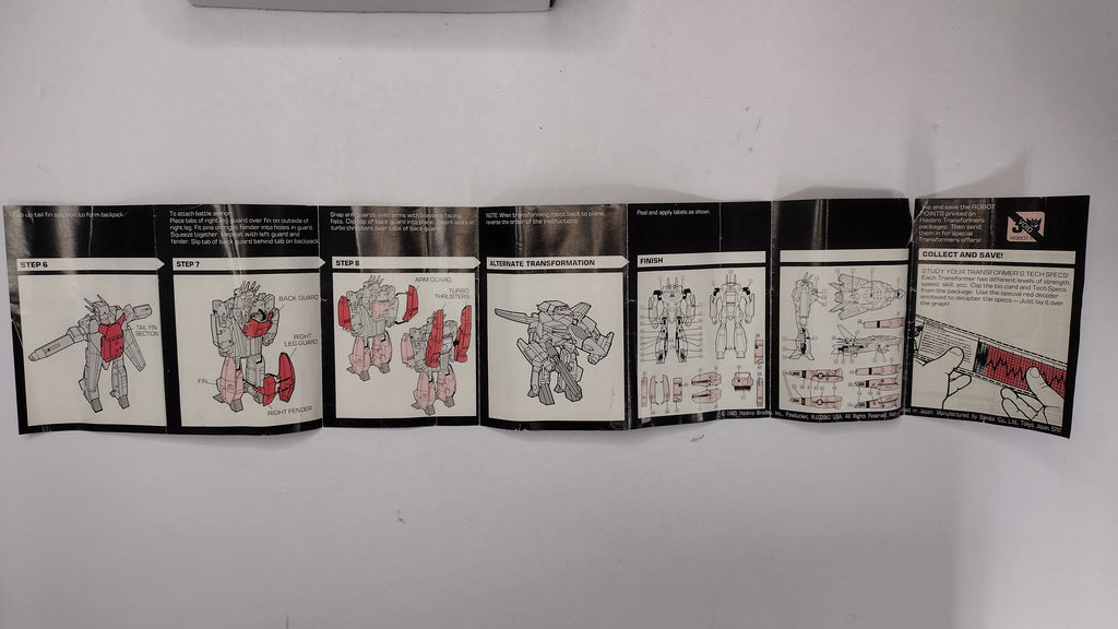 Vintage 1984 Original G1 Transformers Jetfire Instruction Booklet