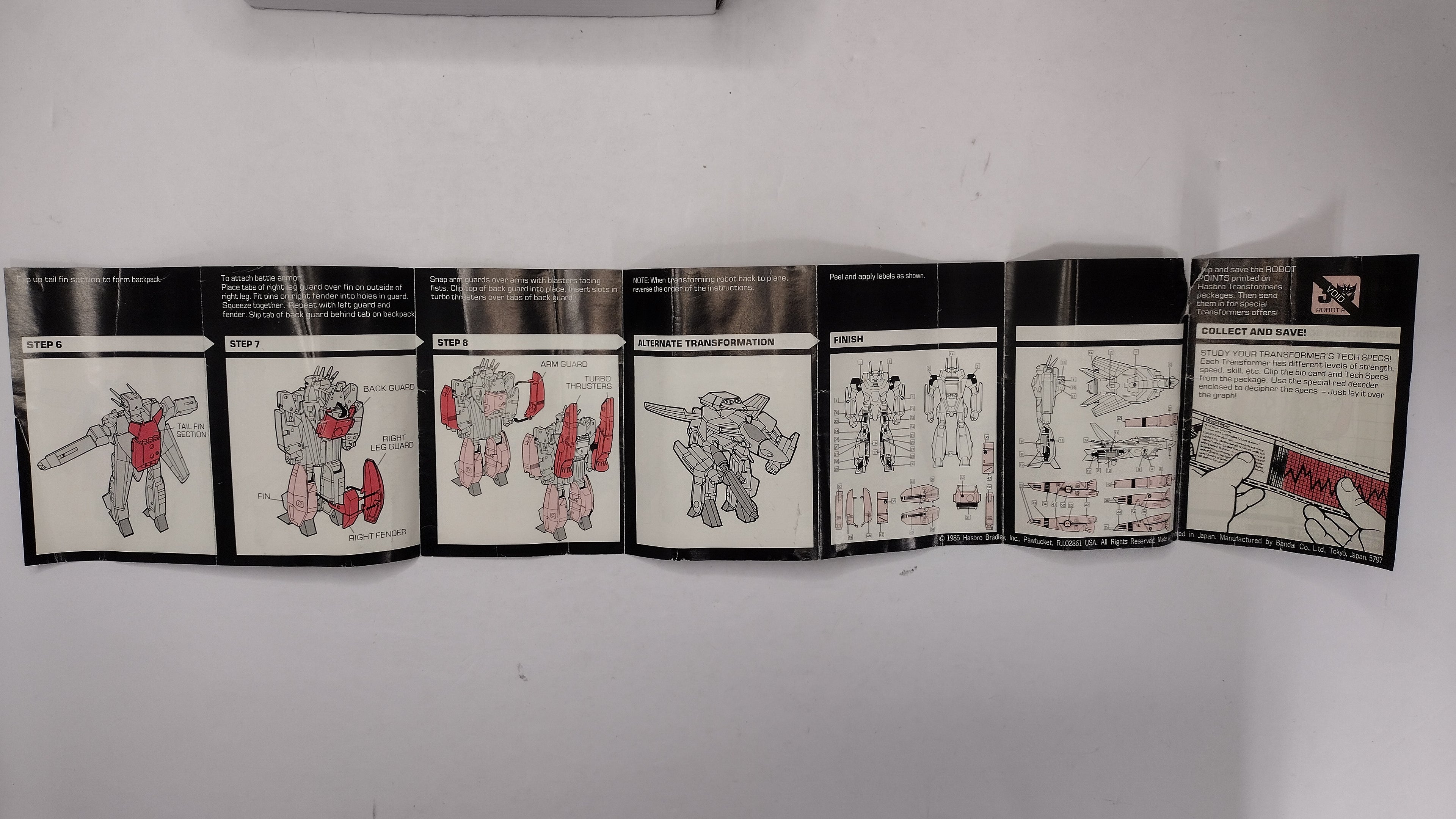Vintage 1984 Original G1 Transformers Jetfire Instruction Booklet