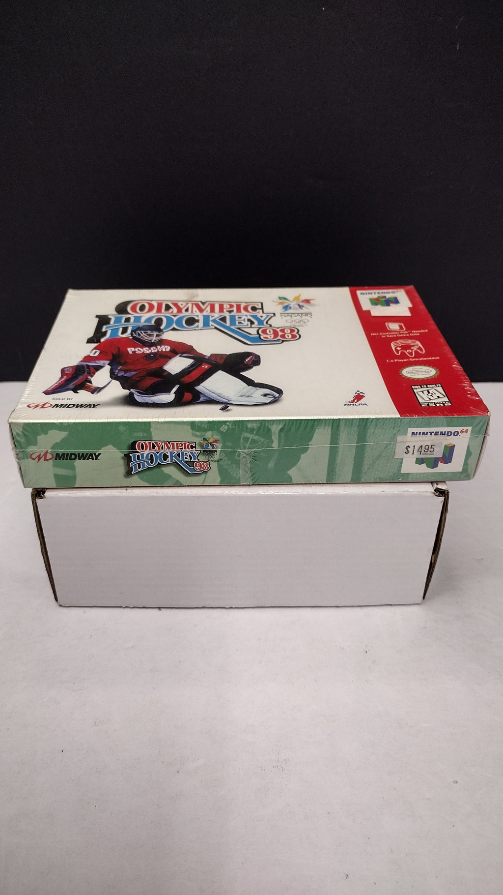 Vintage 1998 Nintendo 64 Olympic Hockey 98 Game (Complete & Factory Sealed in Box with Protector)