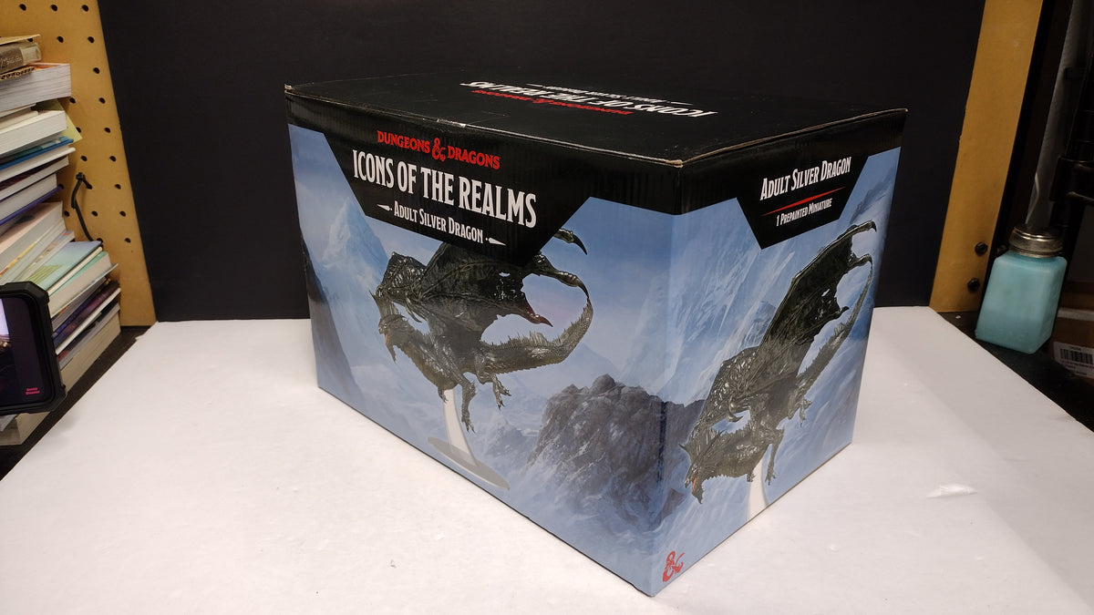 D&D Icons of the Realms Adult Silver Dragon Figure WizKids Sealed Box