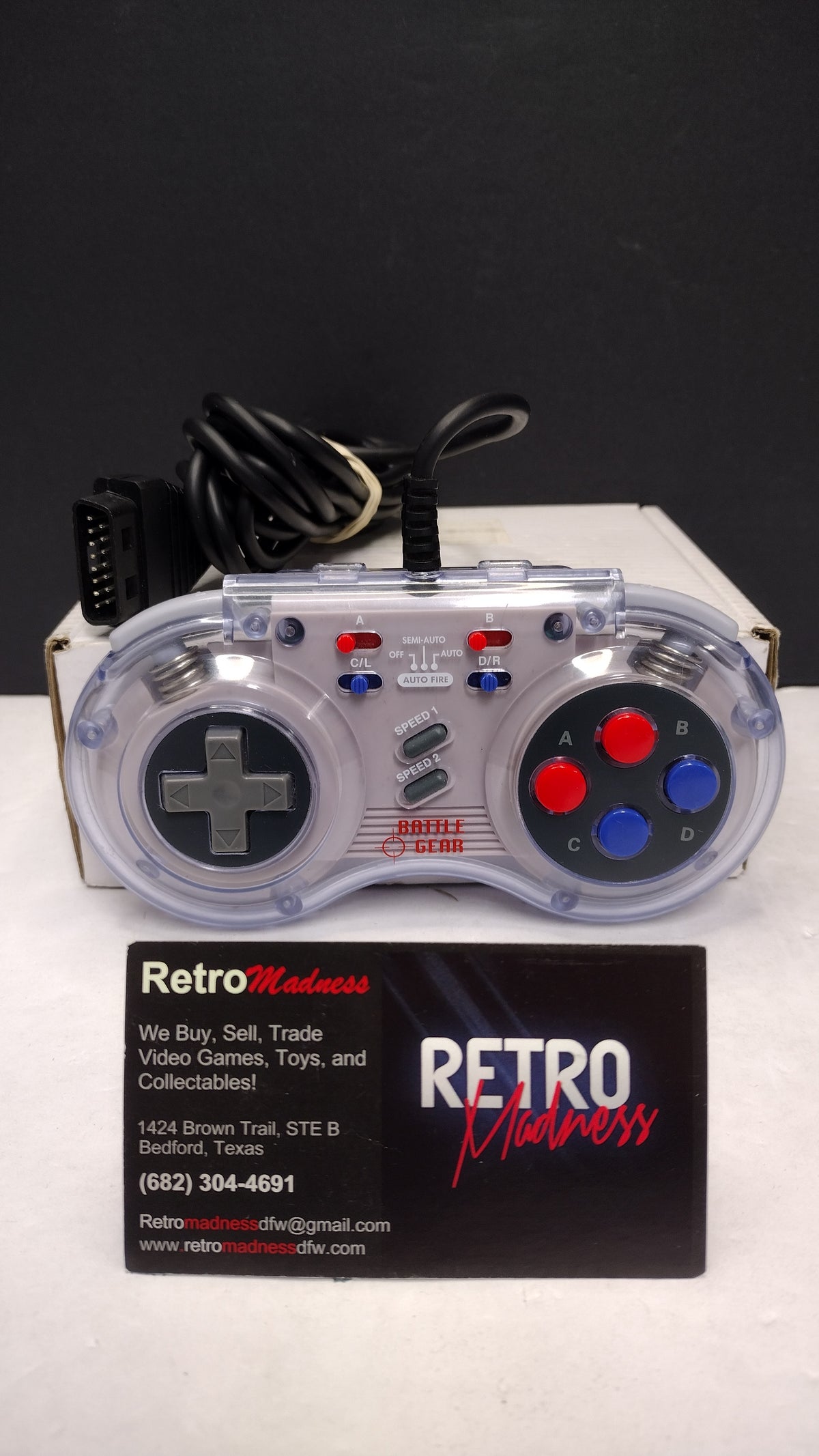 CompUSA Battle Gear- Wired Clear PC Controller Model 131737- Tested
