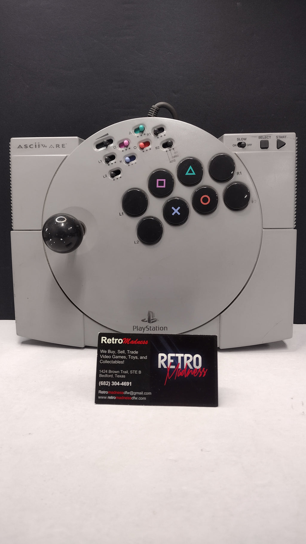 ASCII Fighter Stick V Controller PS1 PS2 ASC-0501J Arcade Joystick - Tested