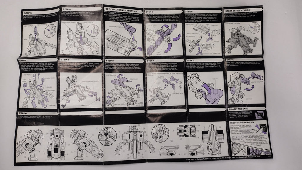Vintage 1986 Original G1 Transformers Trypticon - Instruction Booklet