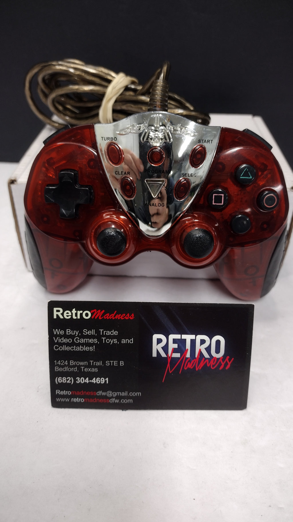 Intec Playstation 2- Star Wars Darth Vader-(Red)  Wired Controller- TESTED
