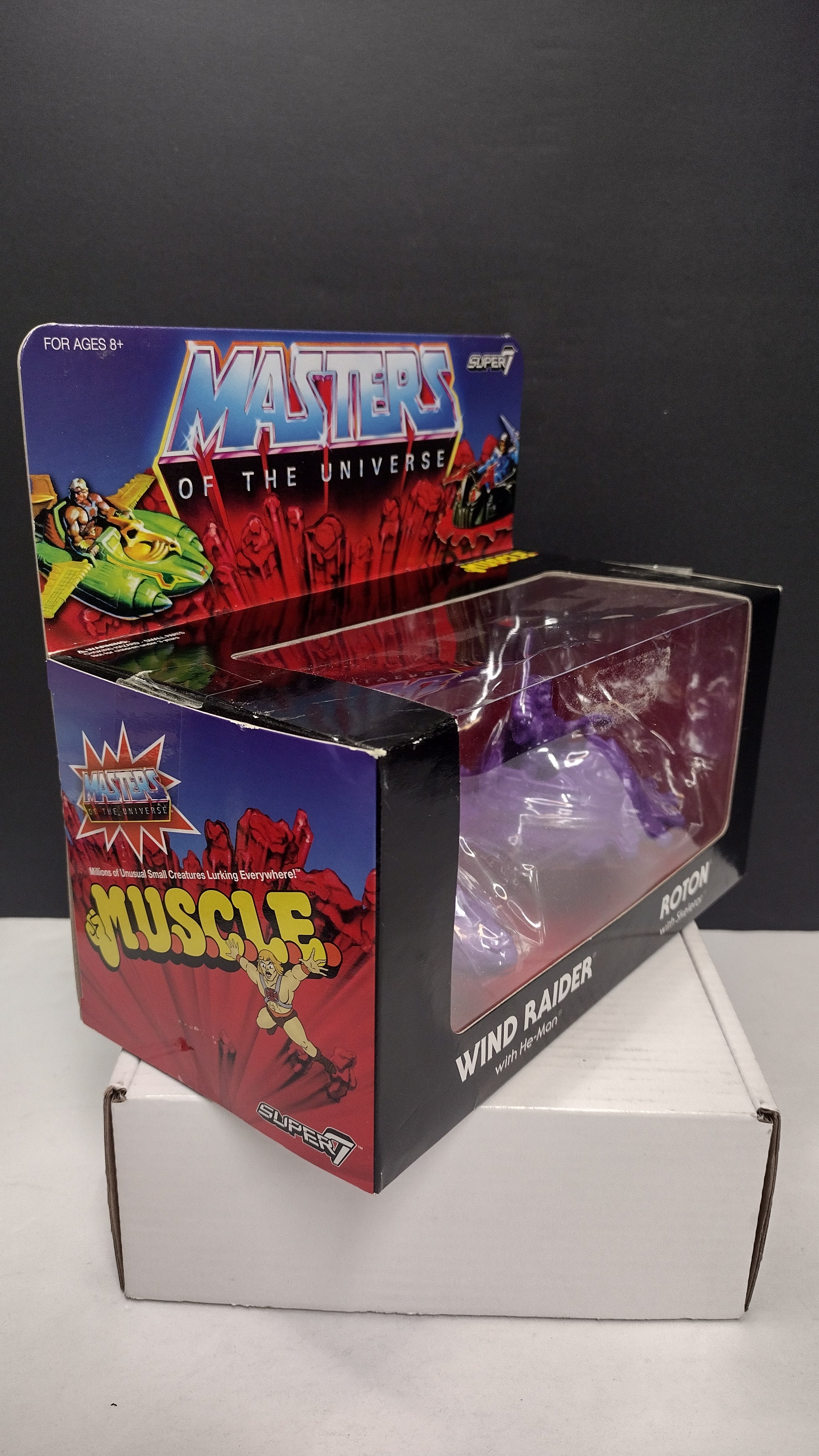 MOTU M.U.S.C.L.E. Wind Raider & Roton (Purple Variant) Retro Figure Set • Super7 Masters of the Universe