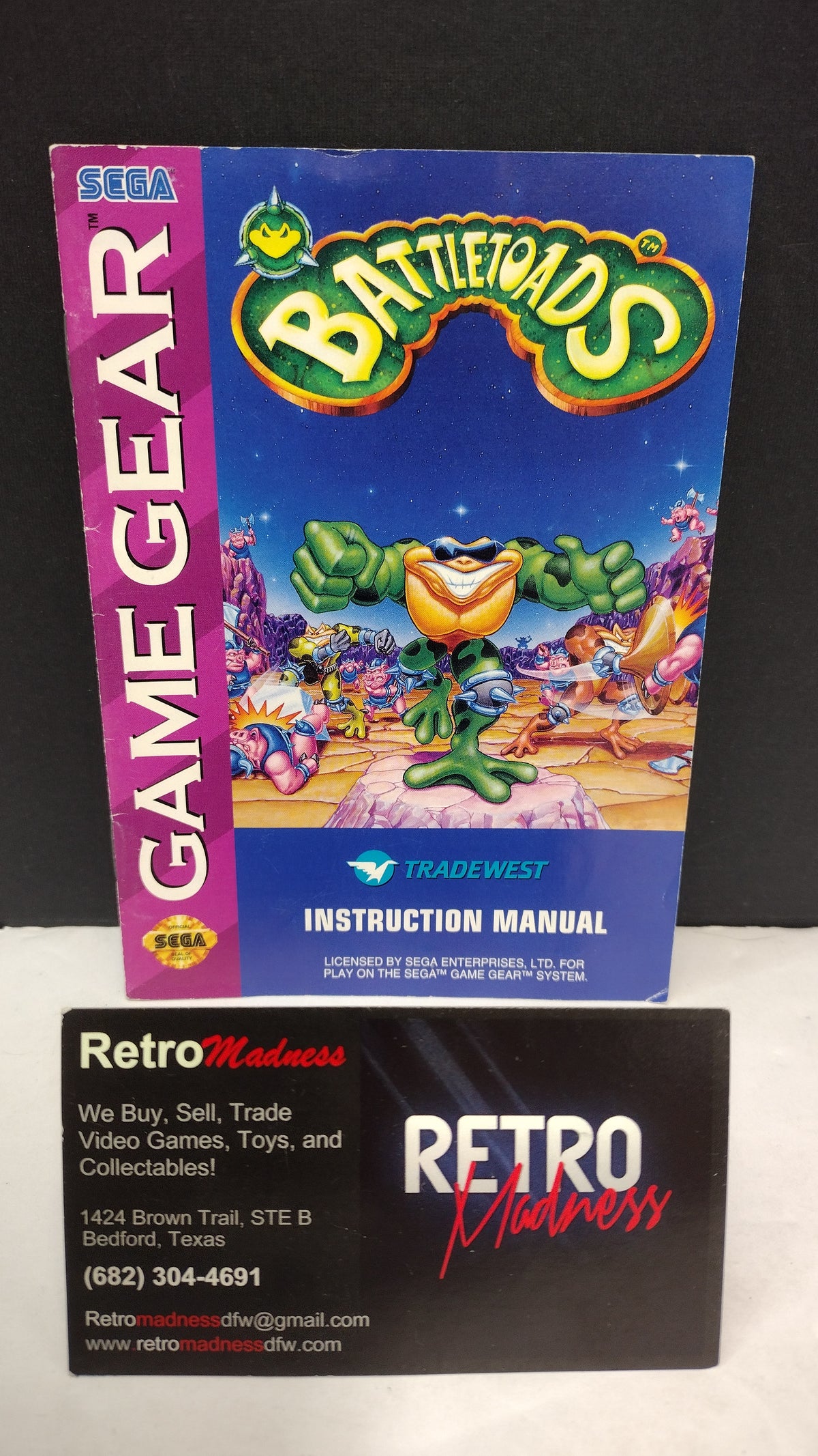 Battletoads Sega Game Gear Instruction Manual Booklet ONLY