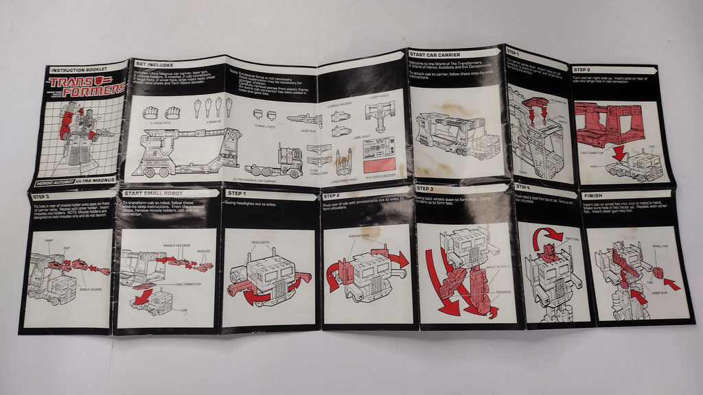 Vintage 1985 Original G1 Transformers Ultra Magnus - Instruction Booklet